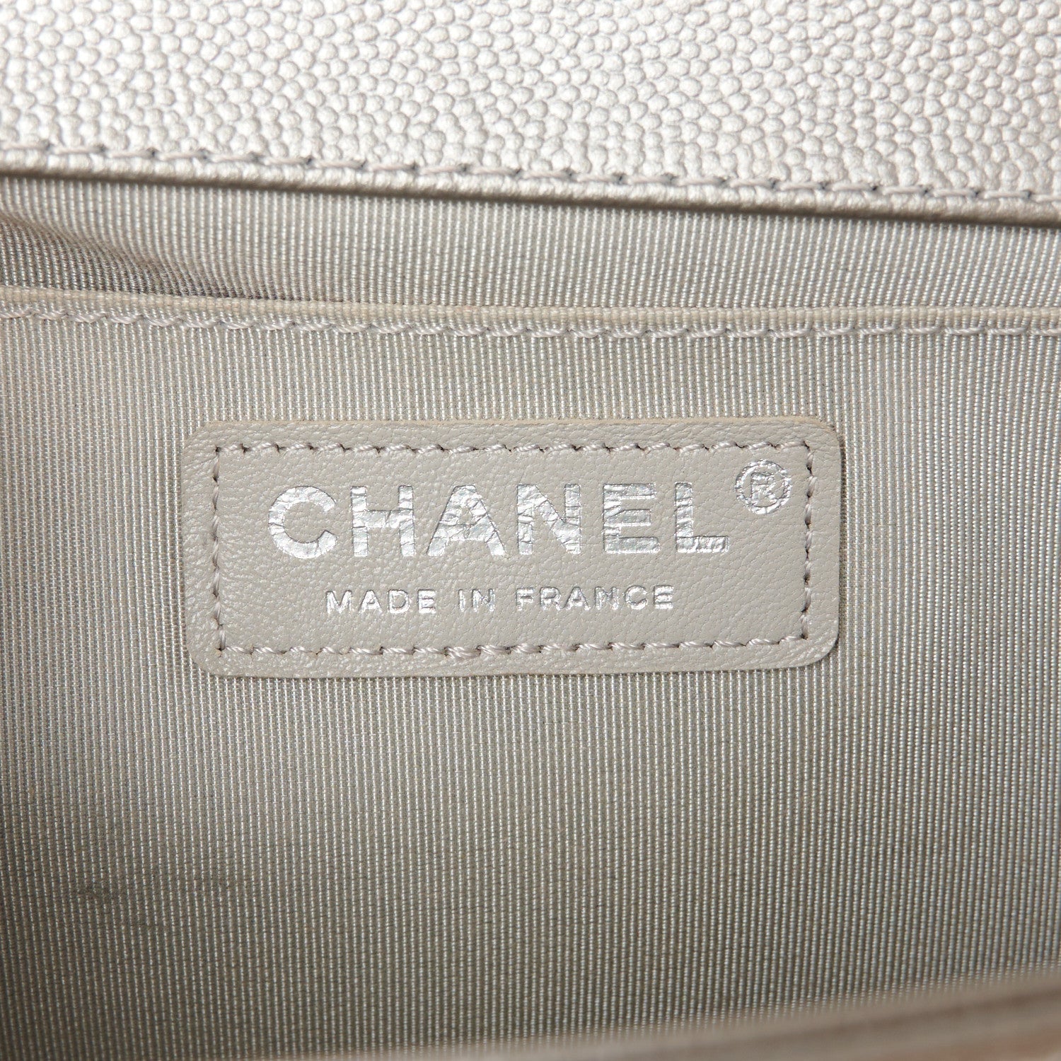 Metallic Caviar Quilted Medium Boy Flap Silver