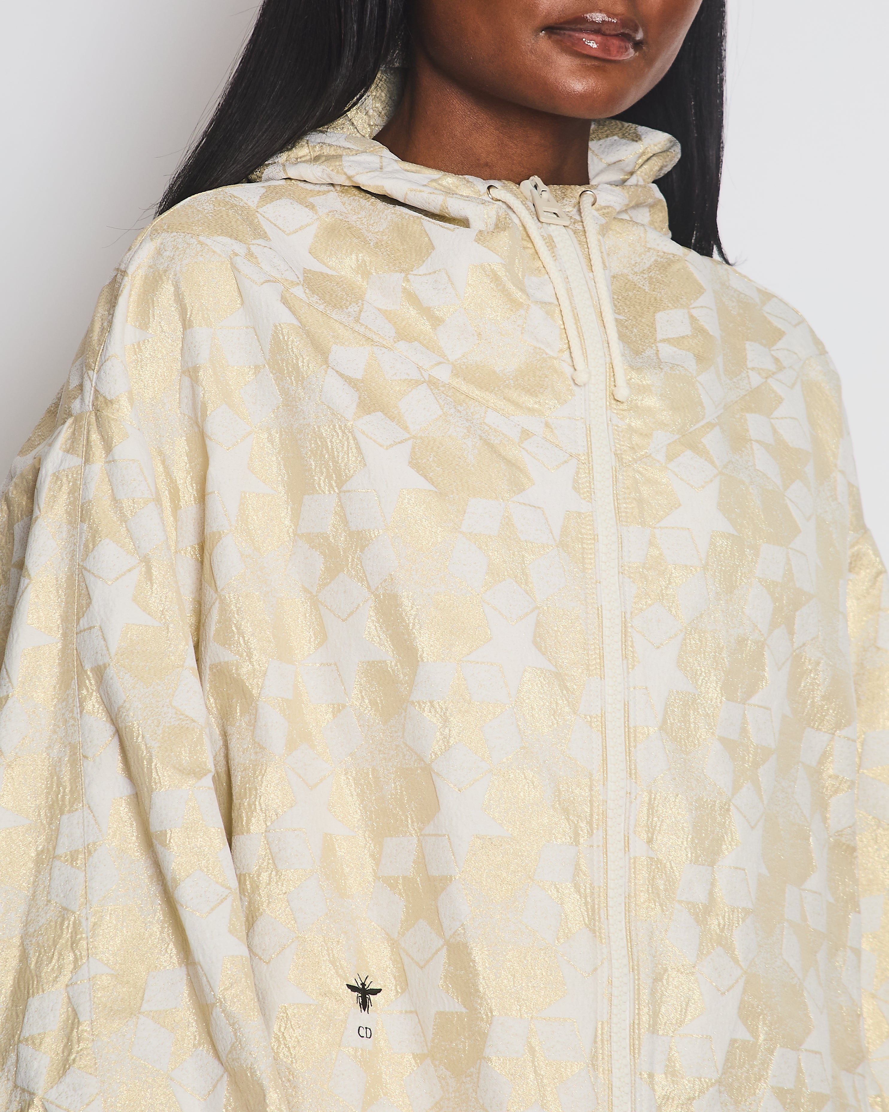 Christian Dior Gold Star Windbreaker with CD Logo Detail Size M (UK 10)