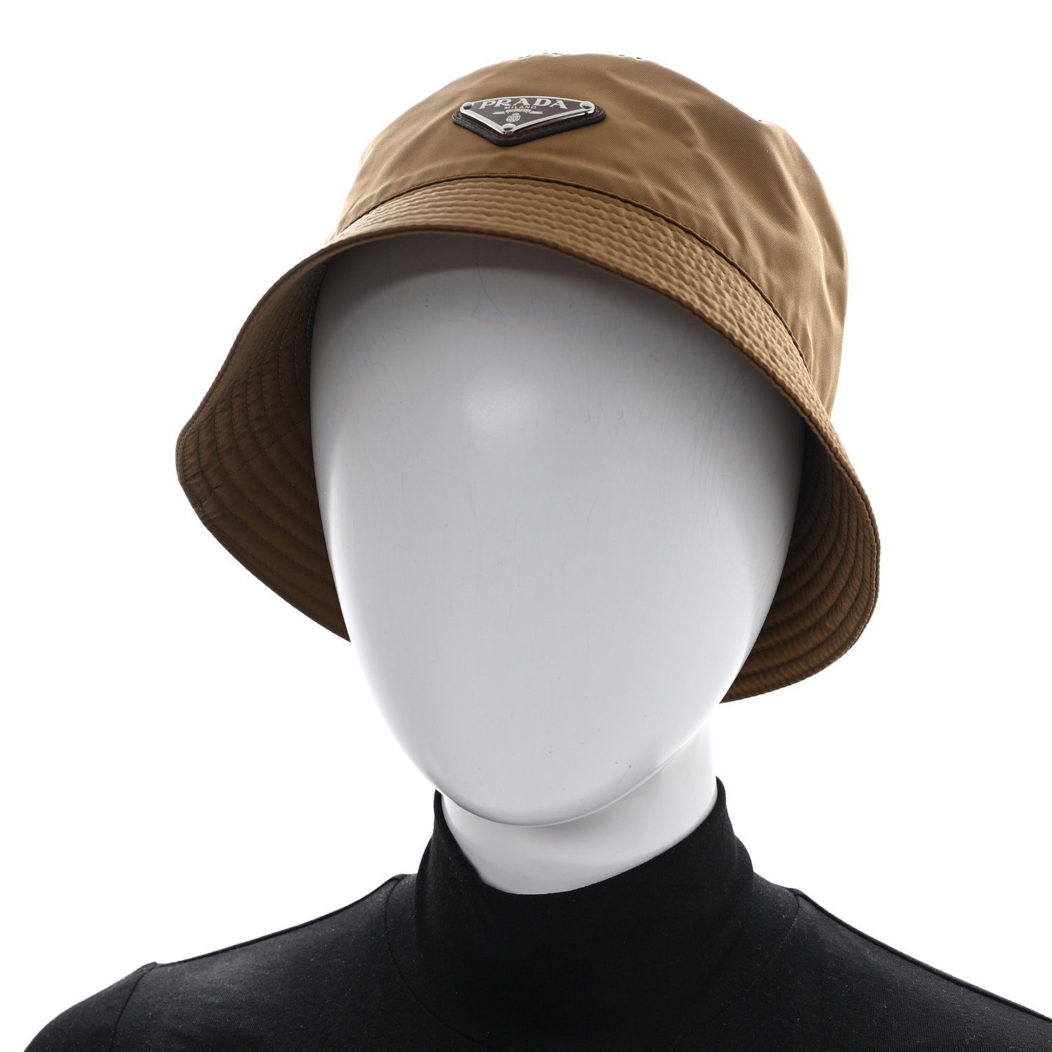 Re-Nylon Metal Triangle Logo Mens Bucket Hat L Tabacco