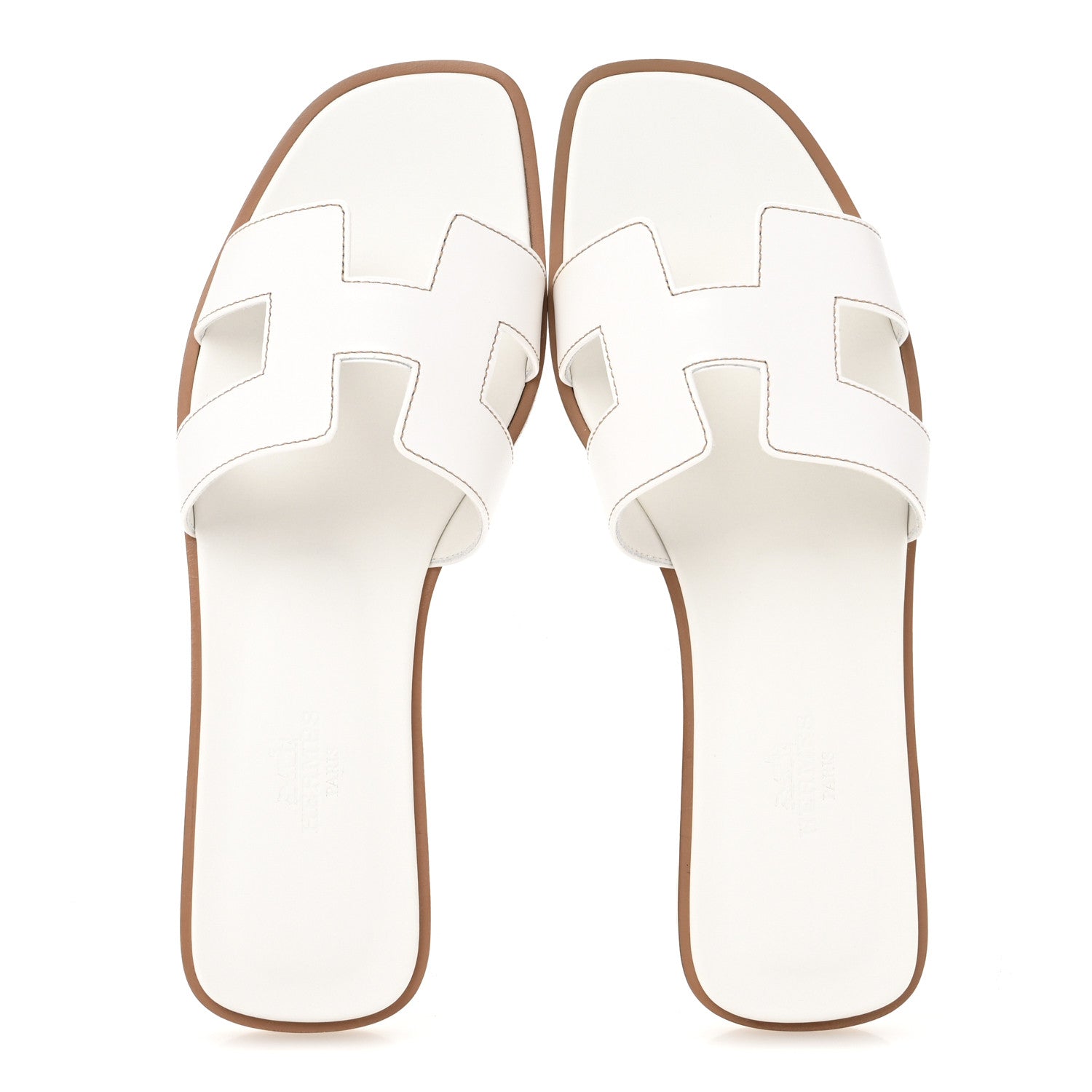 Box Calfskin Oran Sandals 37 White