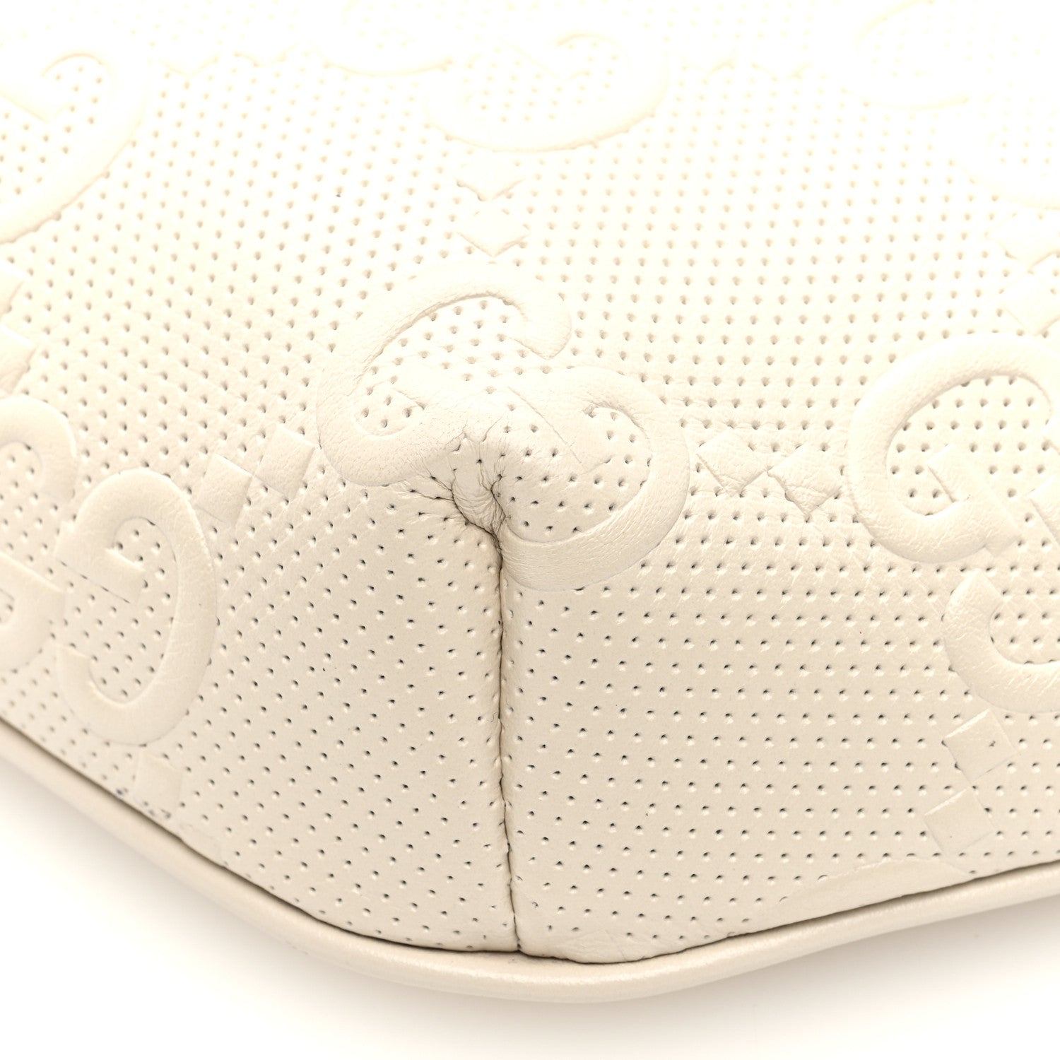 Calfskin GG Tennis Embossed Belt Bag Mystic White