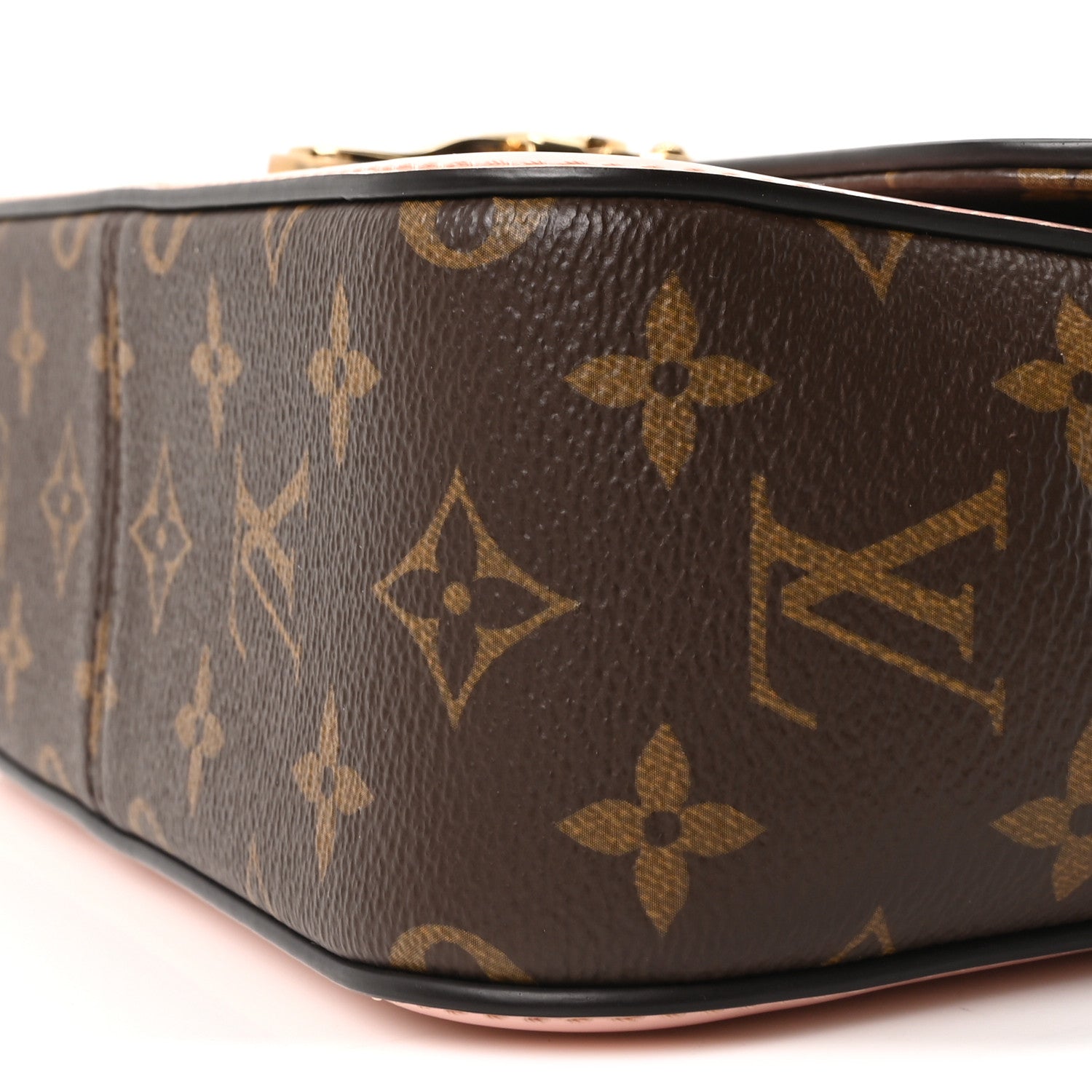 Patent Calfskin Monogram Cherrywood BB Rose Ballerine