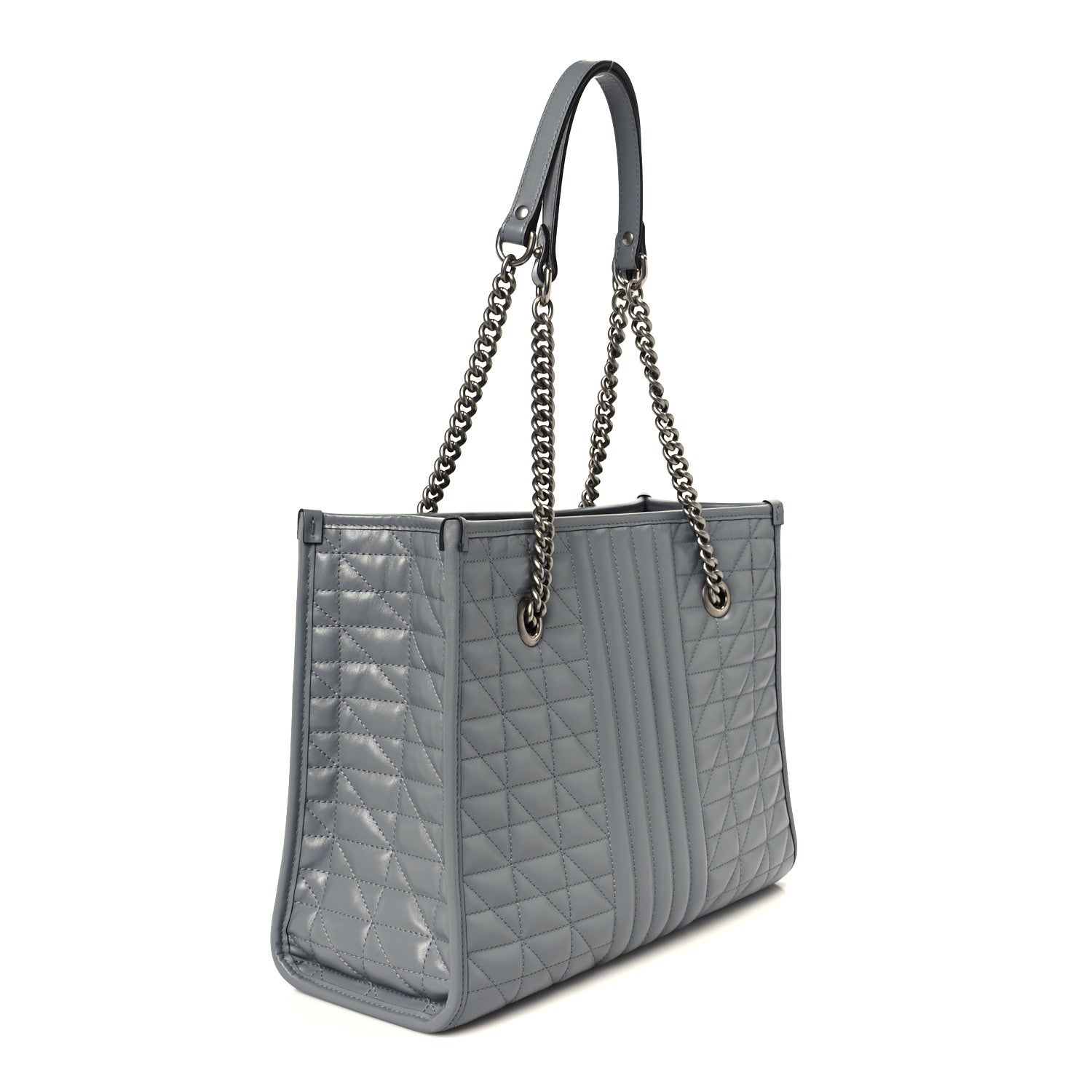 Calfskin Matelasse Aria Medium GG Marmont Shoulder Tote Deep Grey