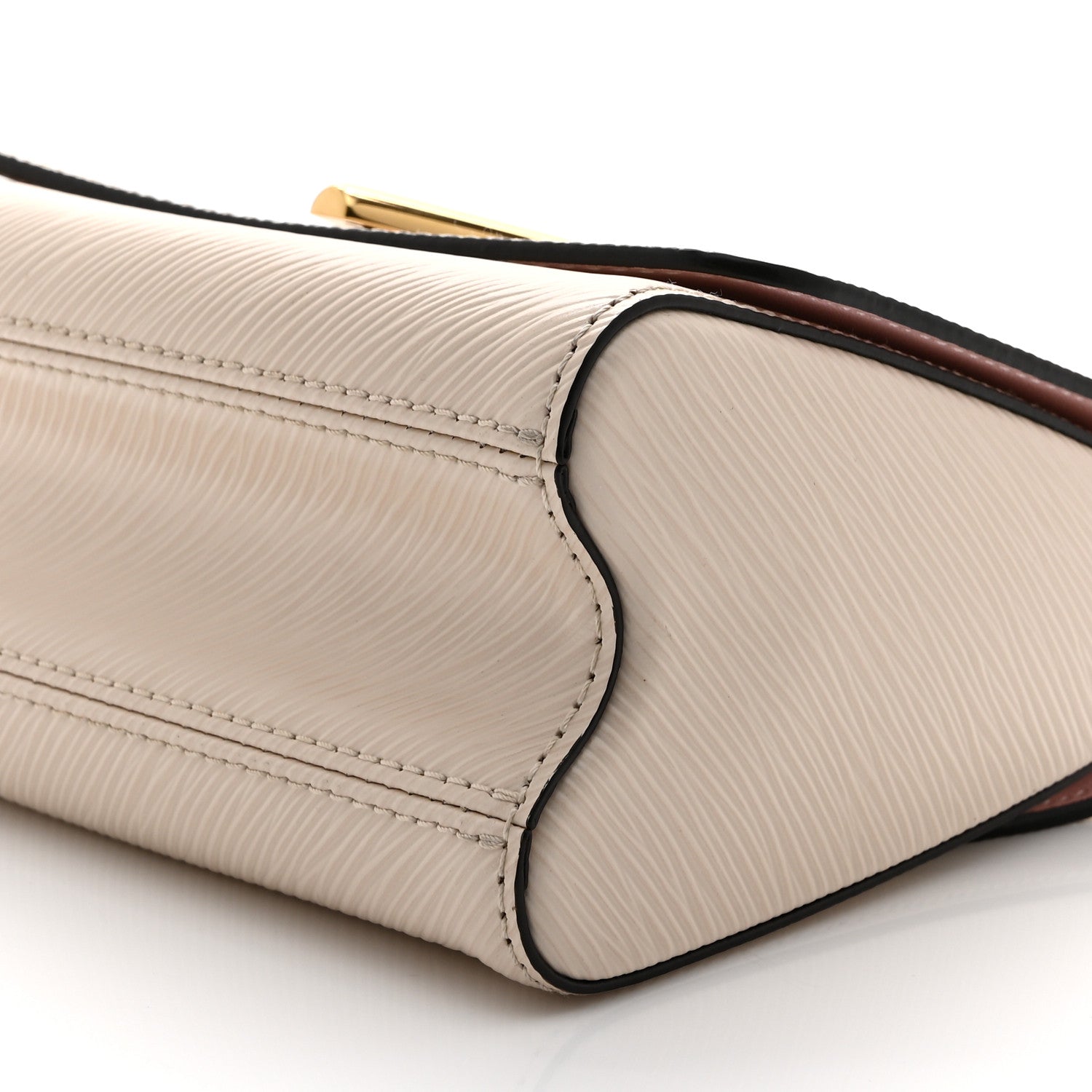 Epi Twist Bi-Color Chain Shoulder Bag PM Quartz White