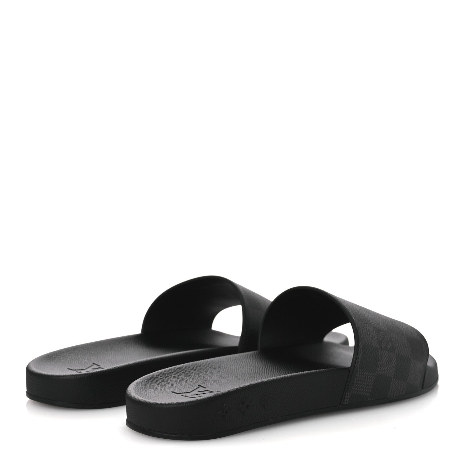 Damier Graphite Mens Waterfront Slide Sandal 9 Black