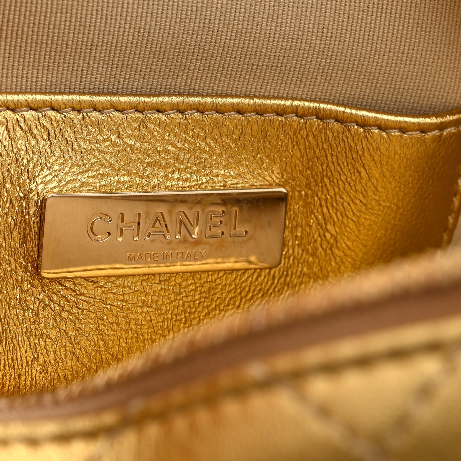 Metallic Lambskin Quilted Walk Of Fame Star Bag Gold