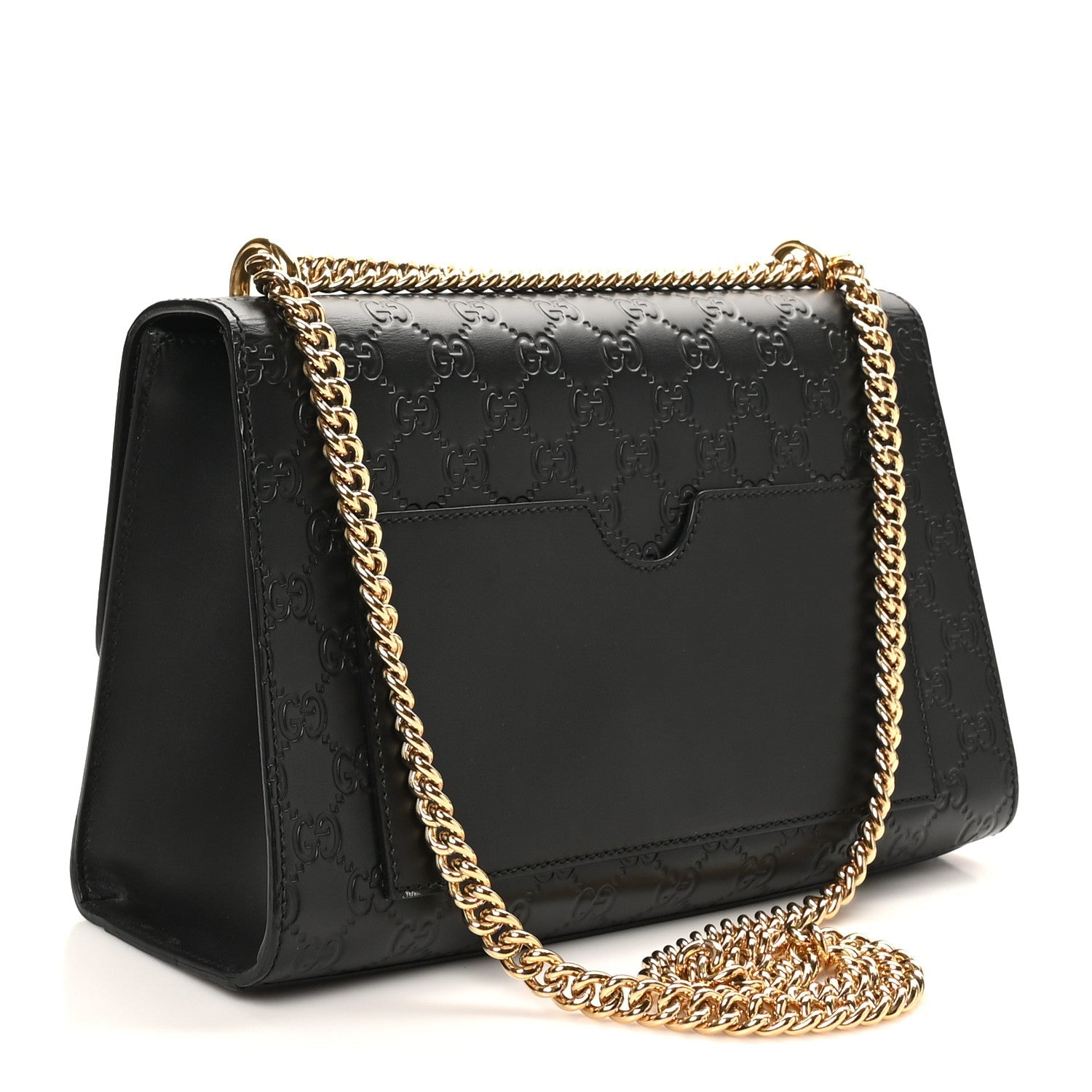 Guccissima Medium Padlock Shoulder Bag Black