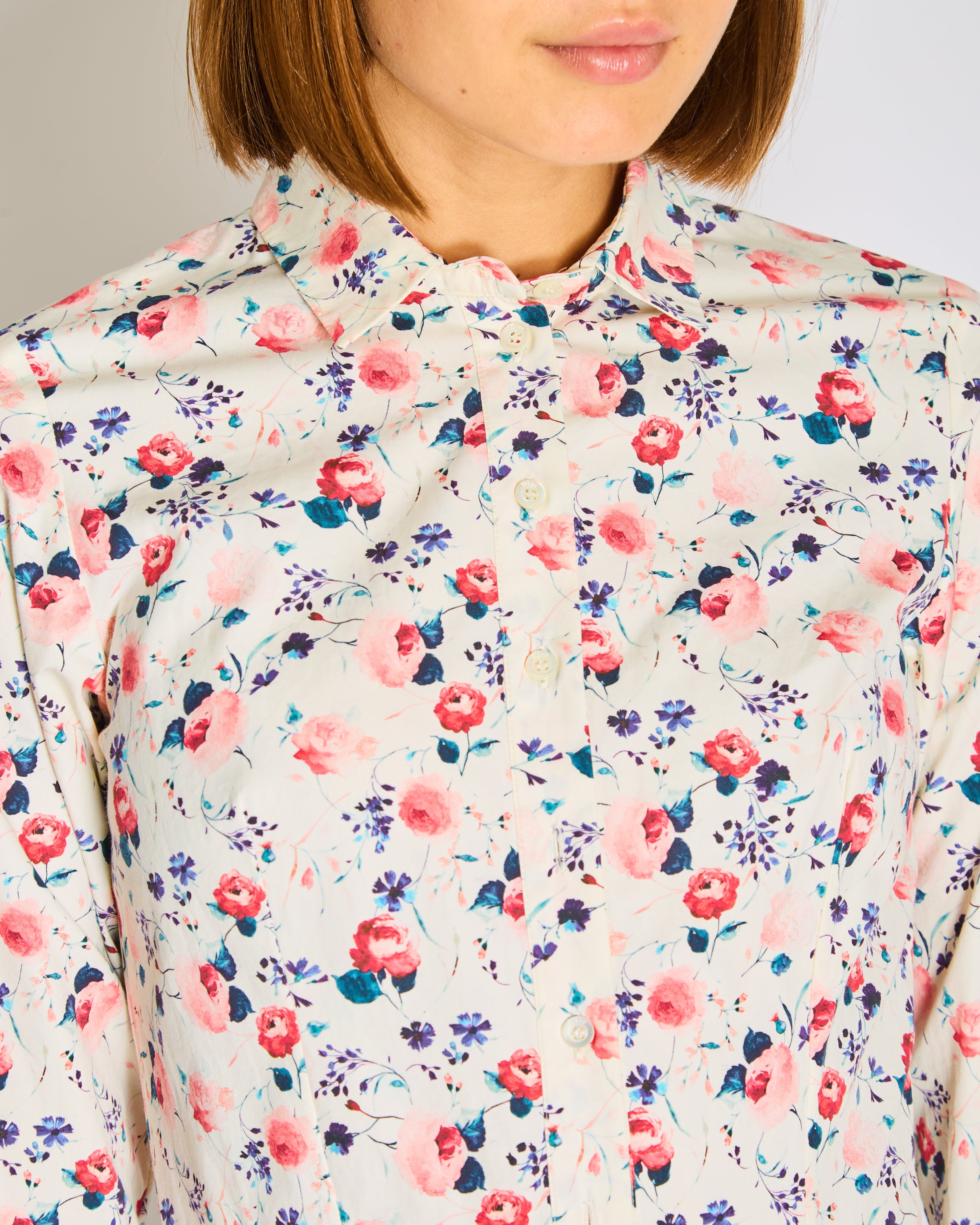 Christian Dior White Floral Long Sleeve Button Down Pleated Dress Size FR 36 (UK 8)