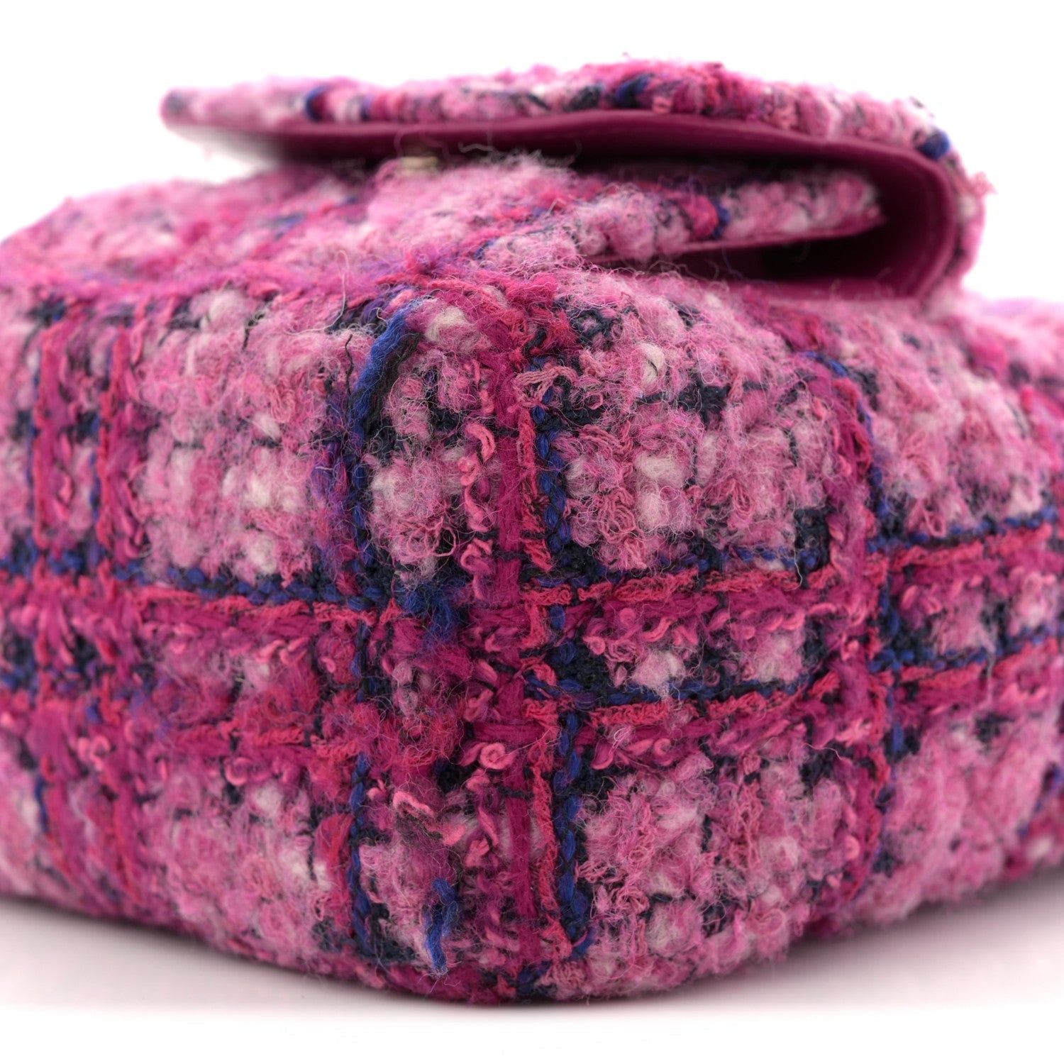 Tweed Quilted CC Mini Classic Backpack Fuchsia Navy
