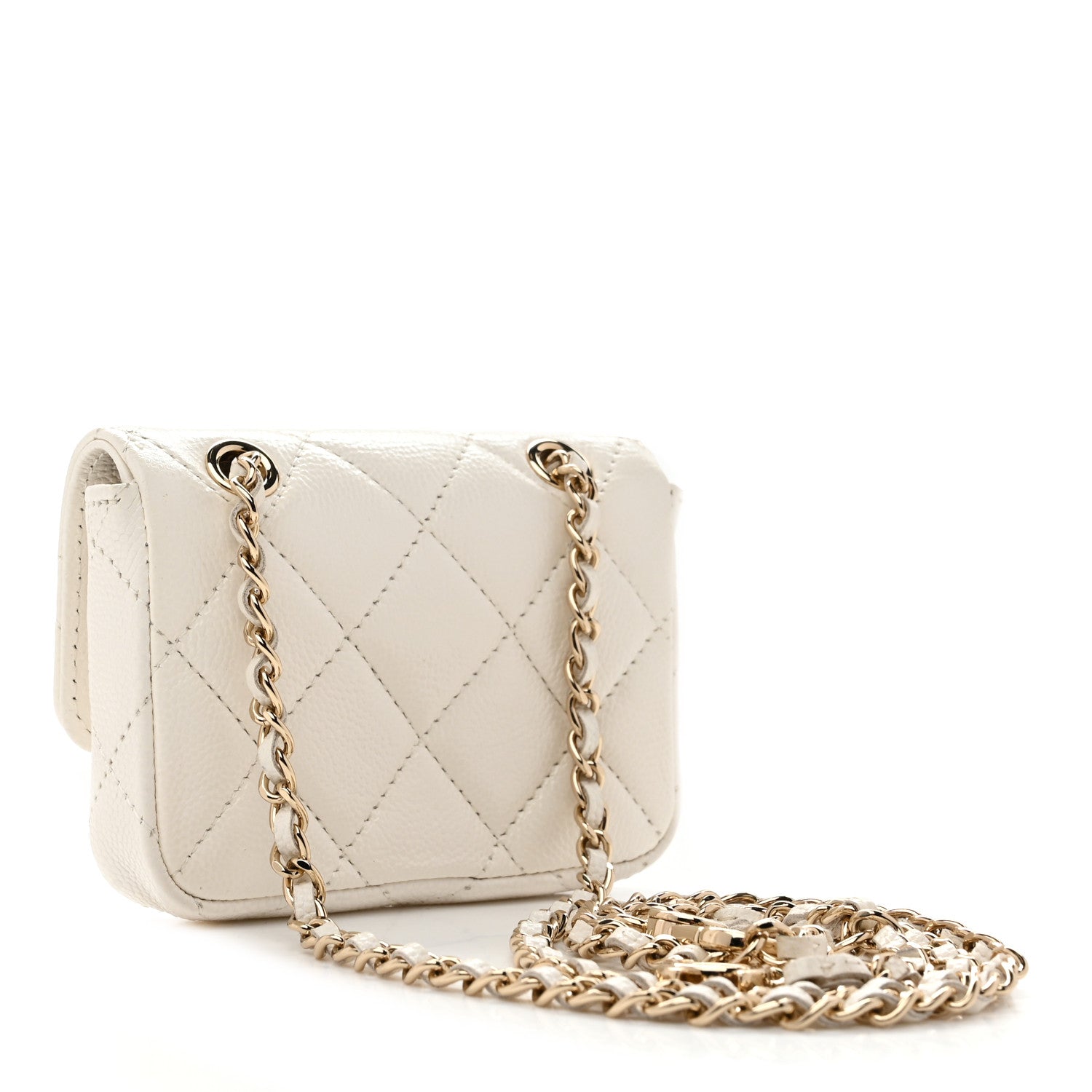 Caviar Quilted Belt Bag White