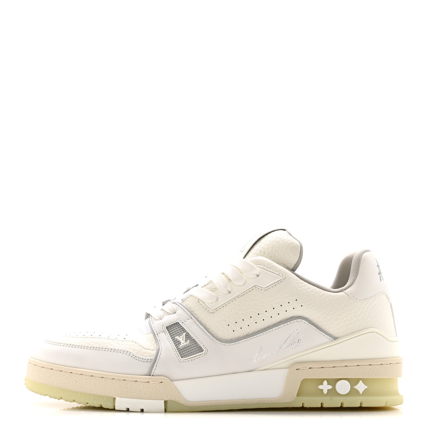Calfskin Mens LV Trainer Sneakers 8.5 White