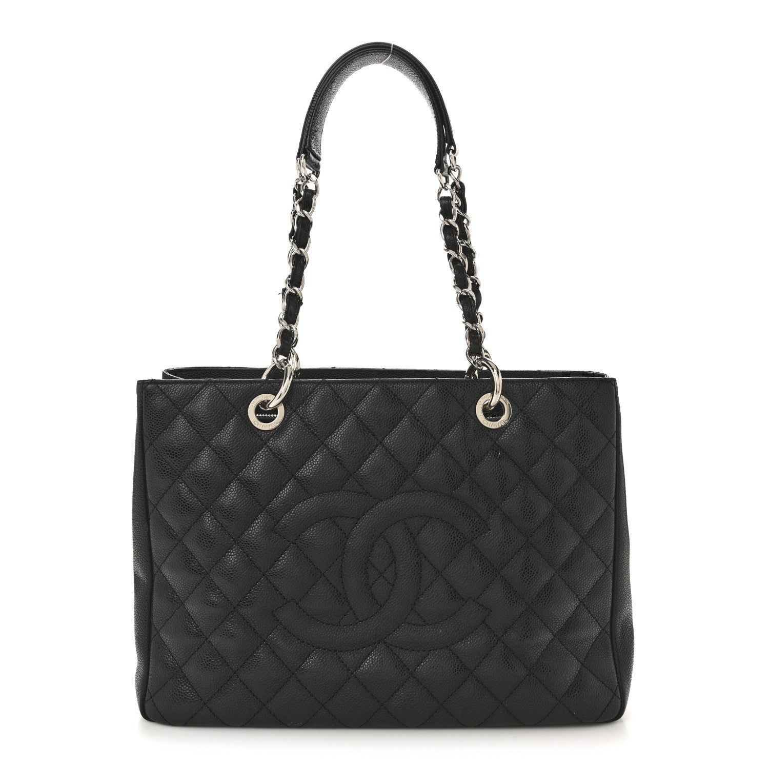 Caviar Quilted Grand Shopping Tote GST Black