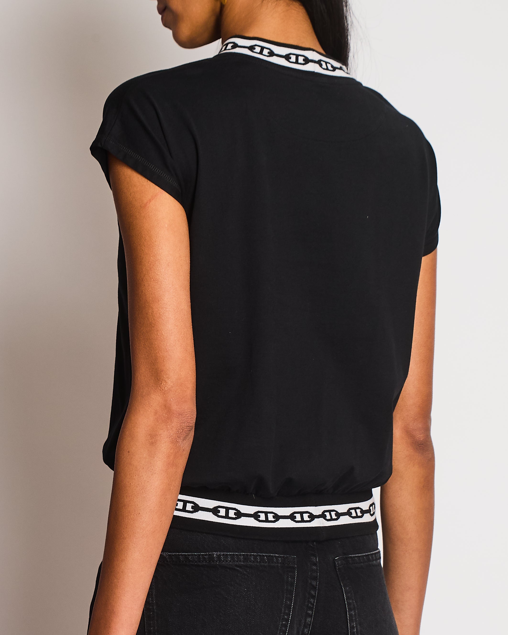 Hermès Black Chaine d'Ancre Detail T-Shirt Size FR 34 (UK 6)