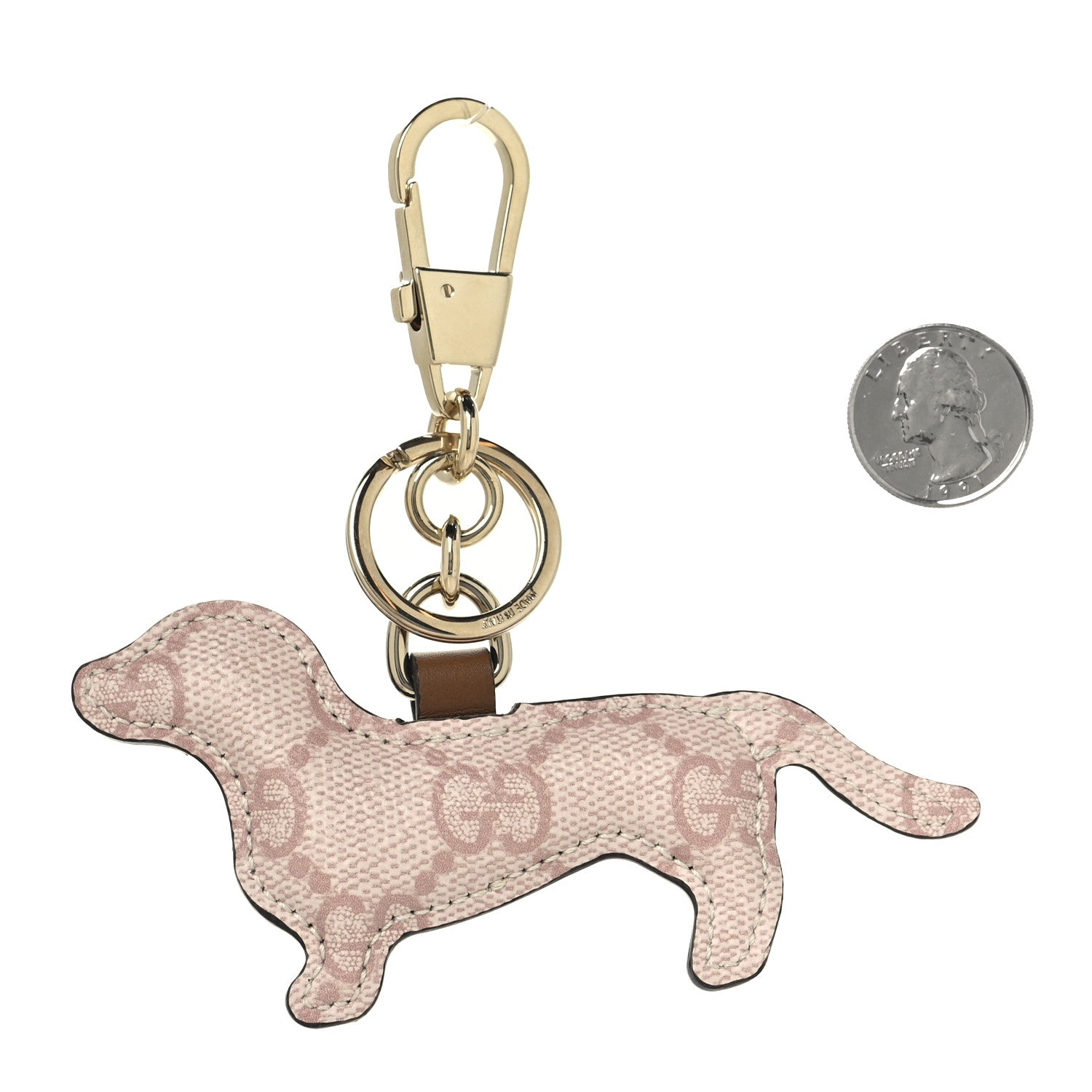GG Supreme Monogram Dog Shaped Bag Charm Light Pink