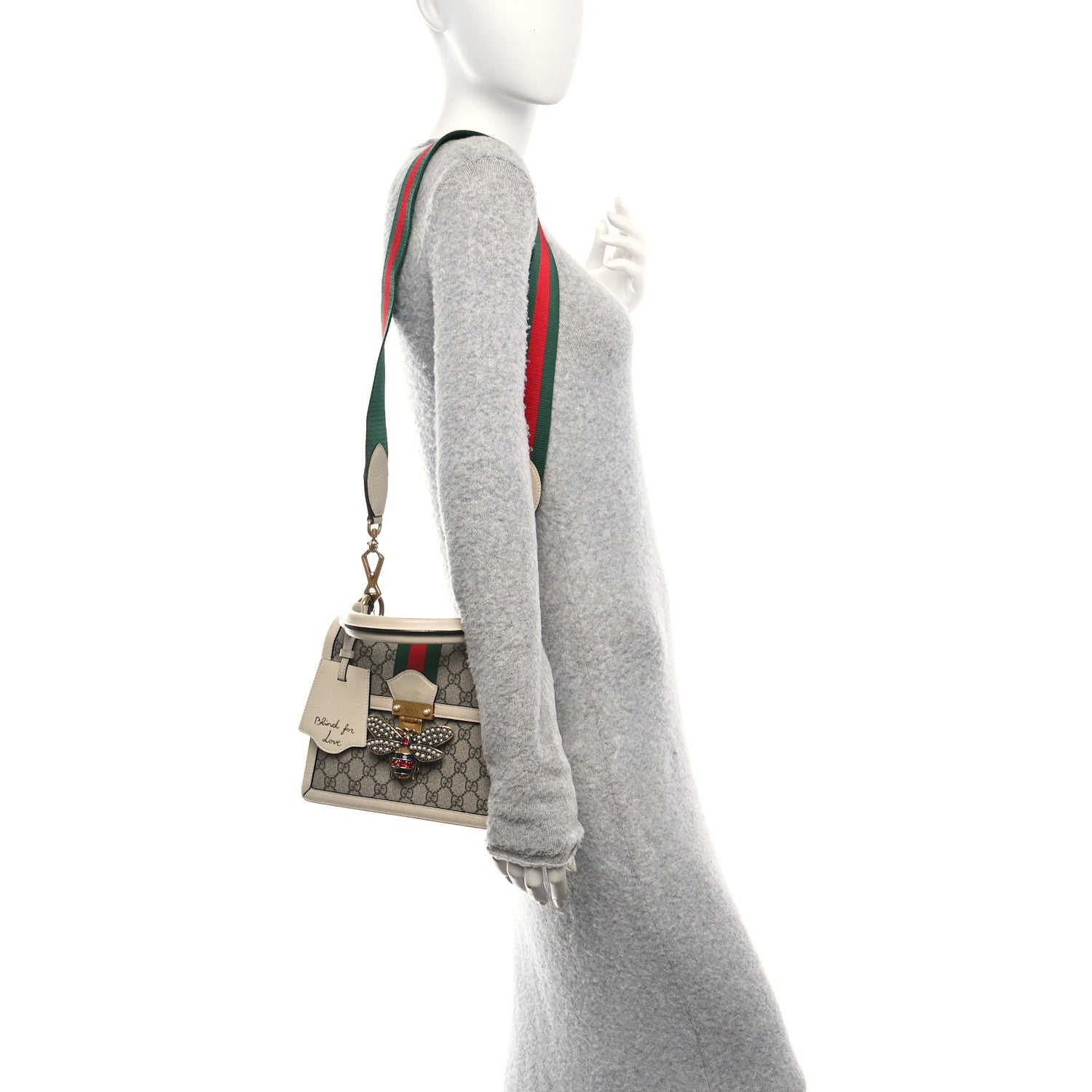 GG Supreme Monogram Small Queen Margaret Top Handle Bag White