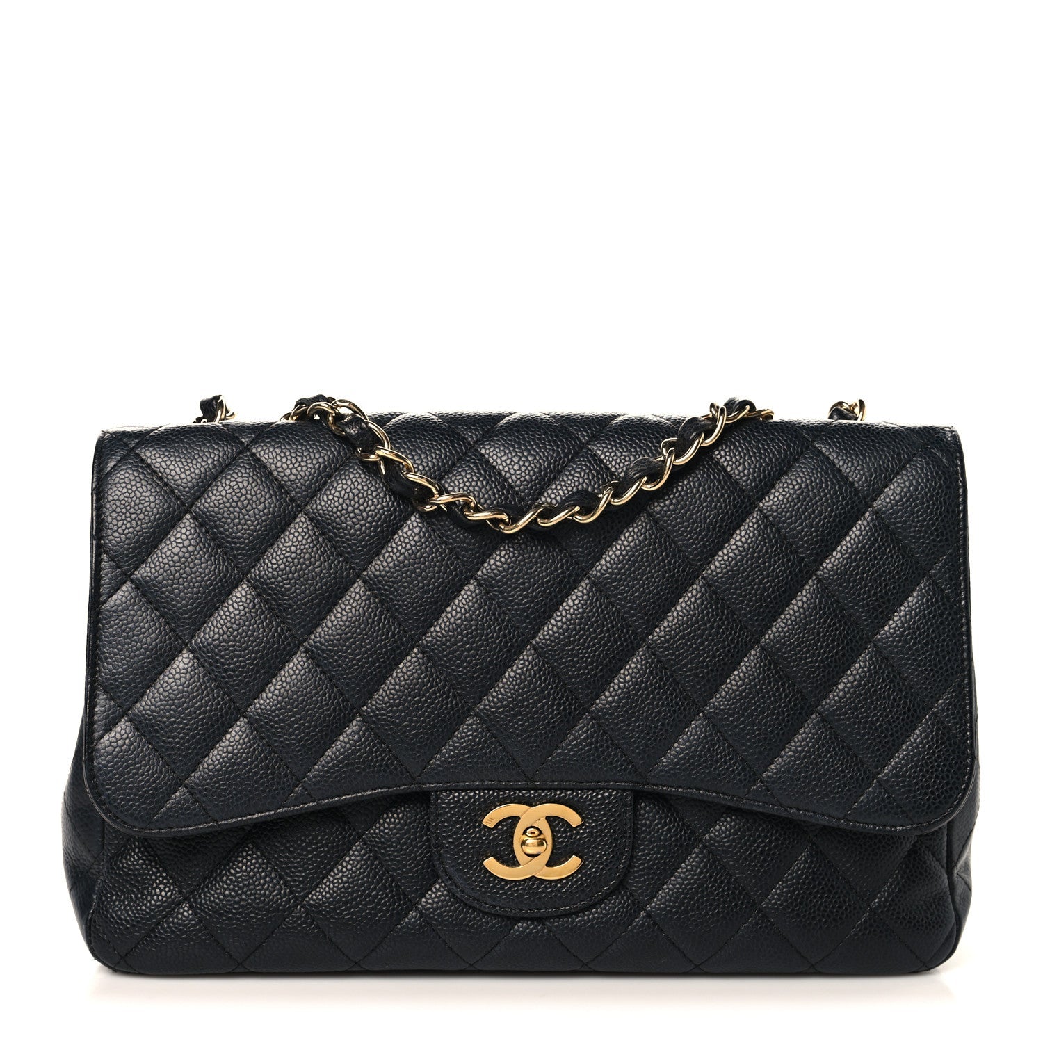 Caviar Quilted Jumbo Single Flap Black