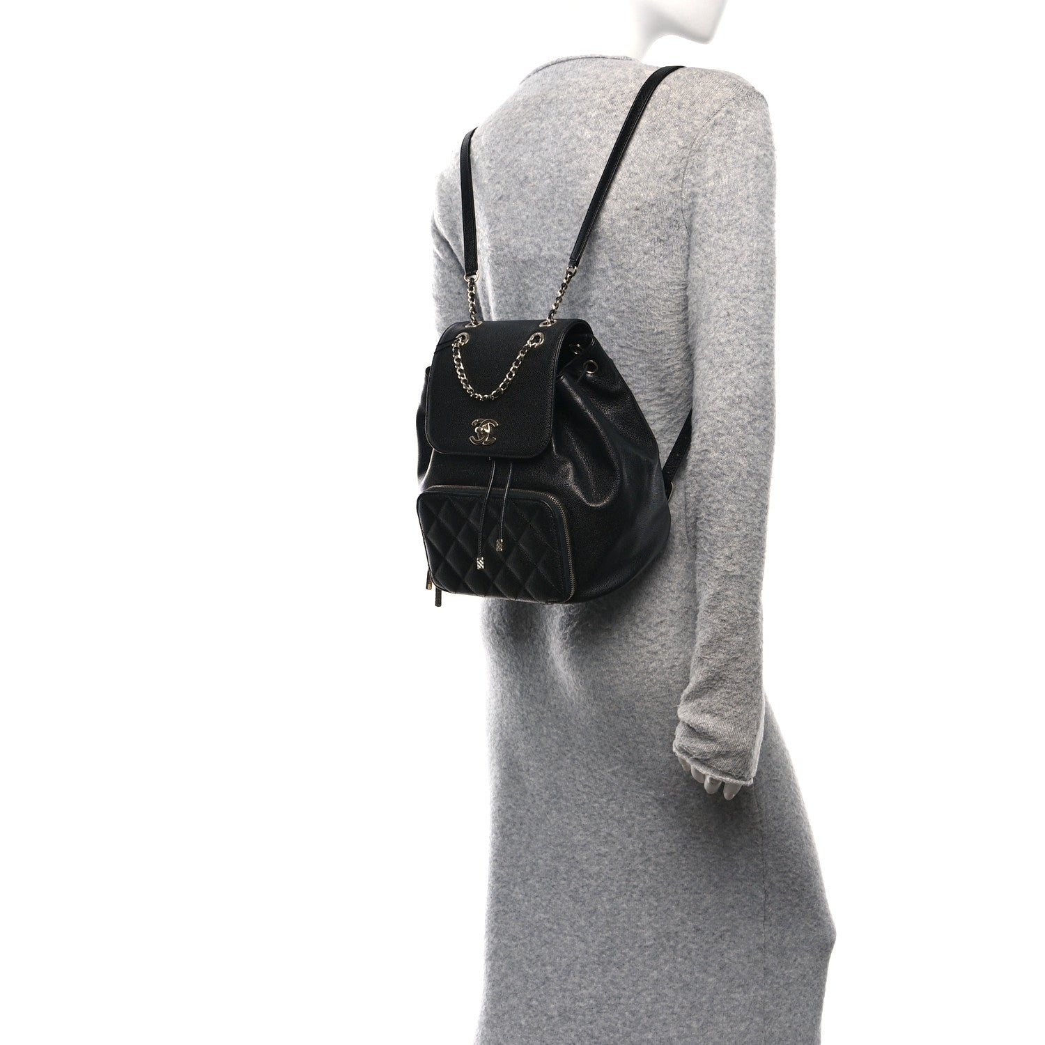 Caviar Quilted Business Affinity Backpack Black