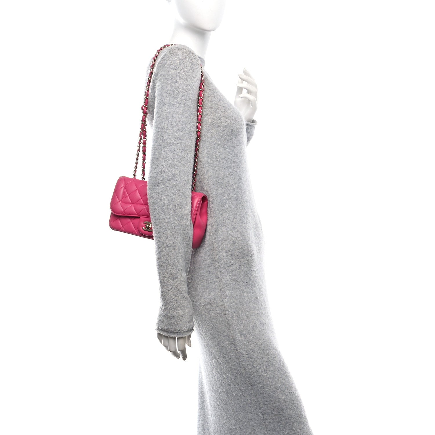 Lambskin Quilted Mini Mademoiselle Chic Flap Pink