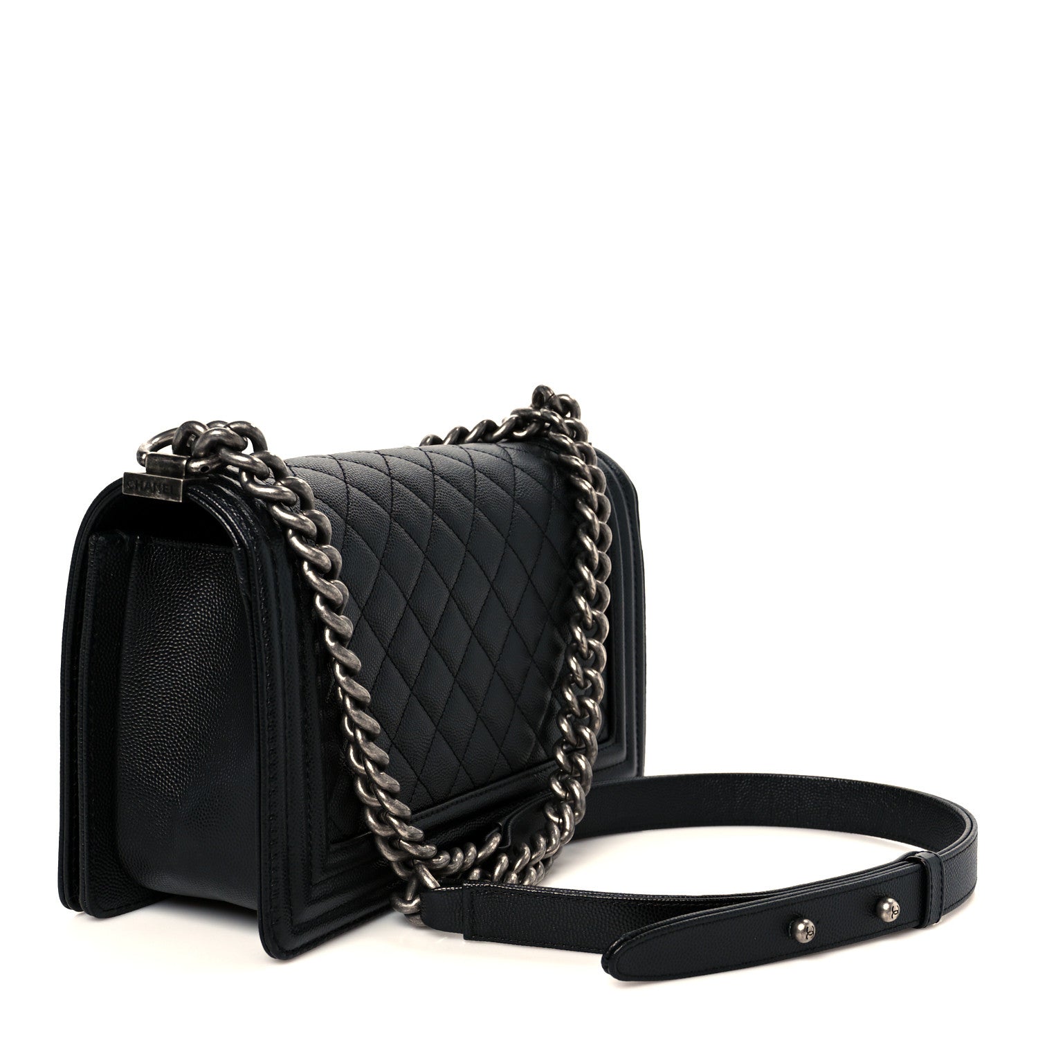 Caviar Quilted Medium Boy Flap Black