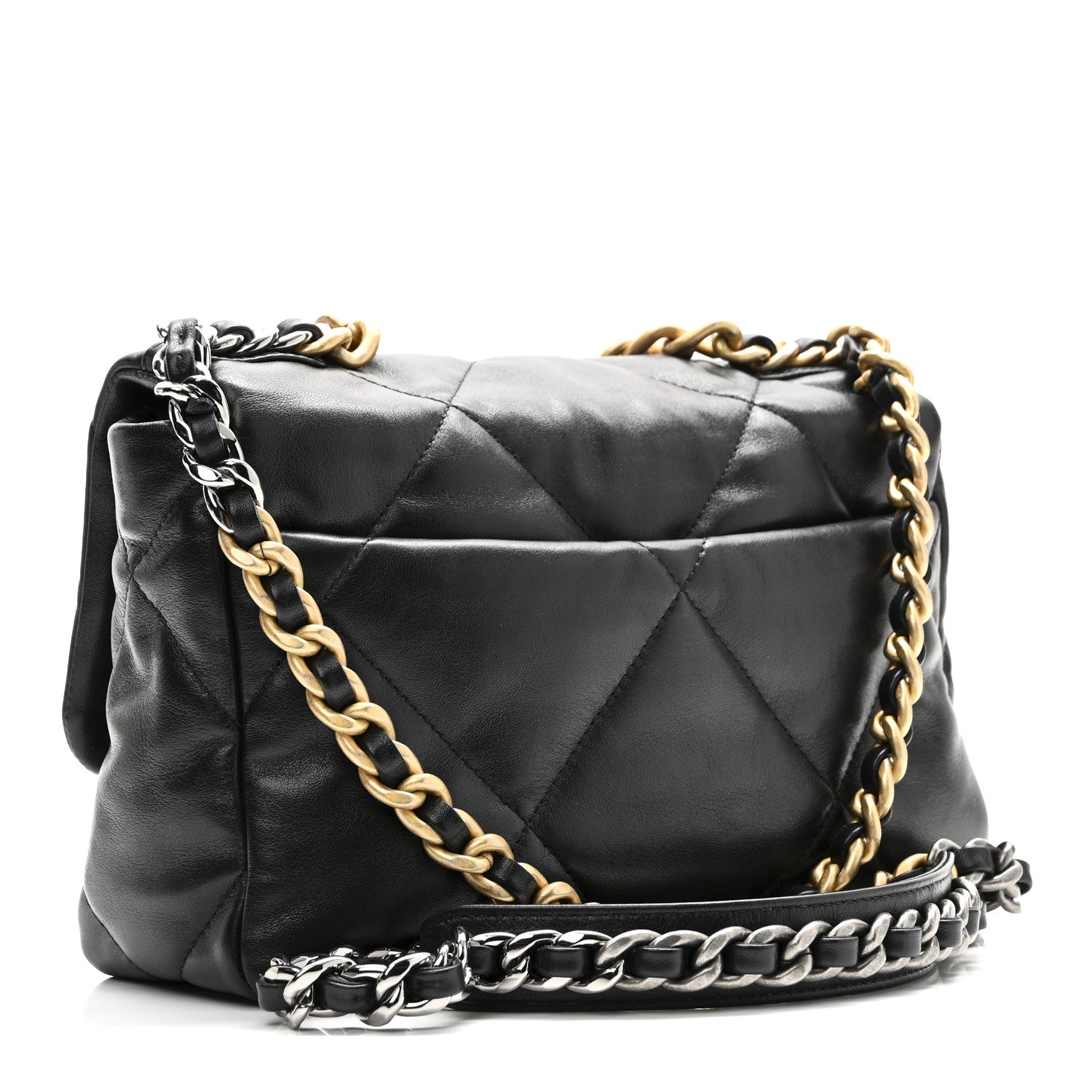 Lambskin Quilted Medium Chanel 19 Flap Black