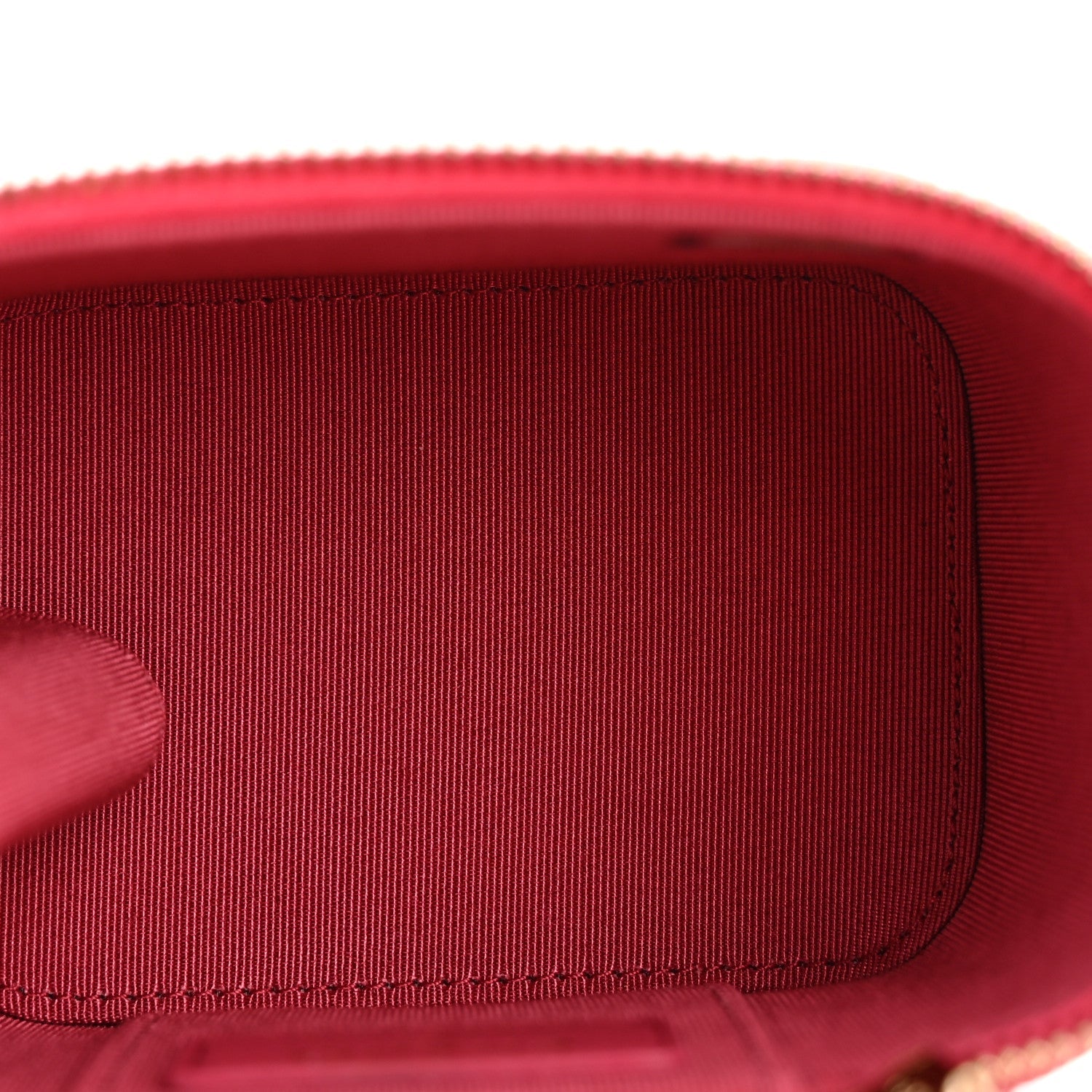 Caviar Quilted Mini Vanity Case With Chain Dark Pink