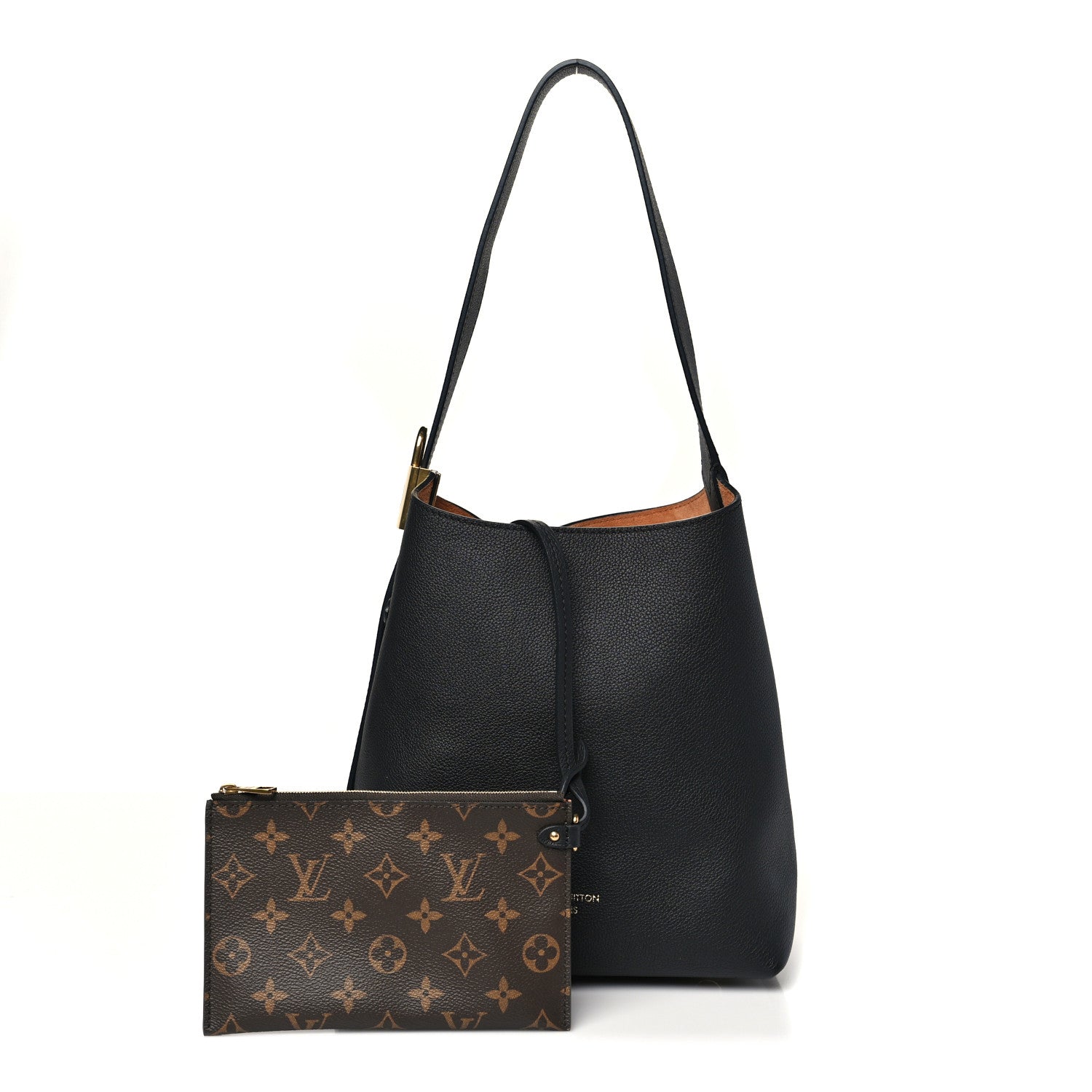 Grained Calfskin Low Key Hobo PM Black