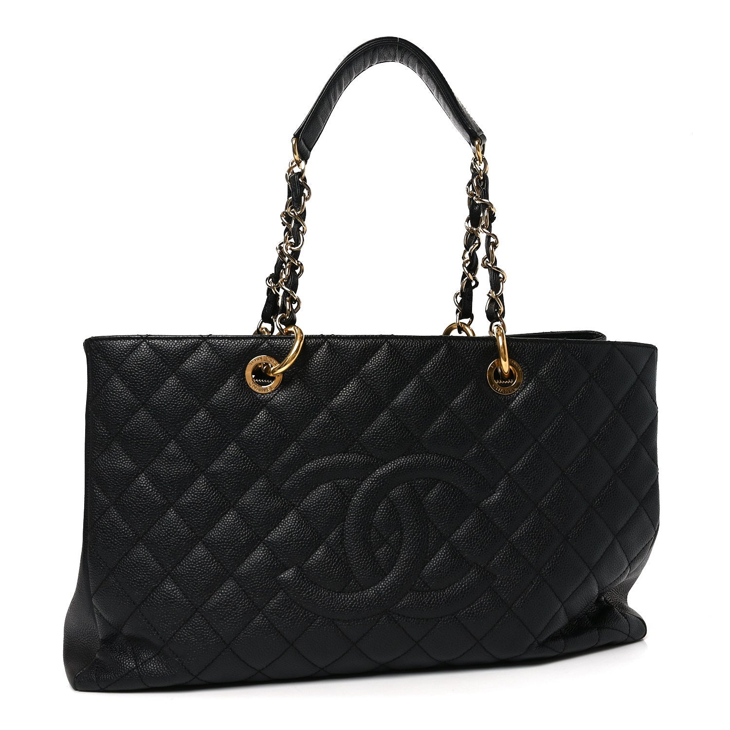 Caviar Quilted XL Grand Shopping Tote GST Black