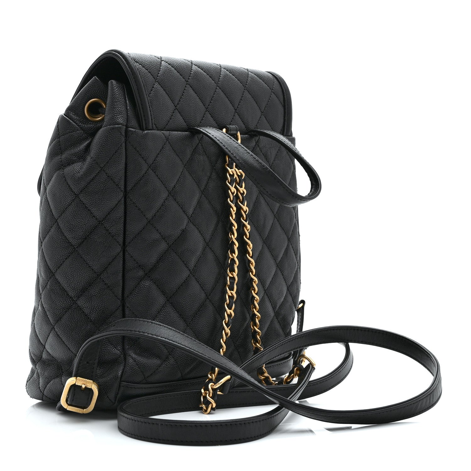 Caviar Quilted Small Filigree Backpack Black