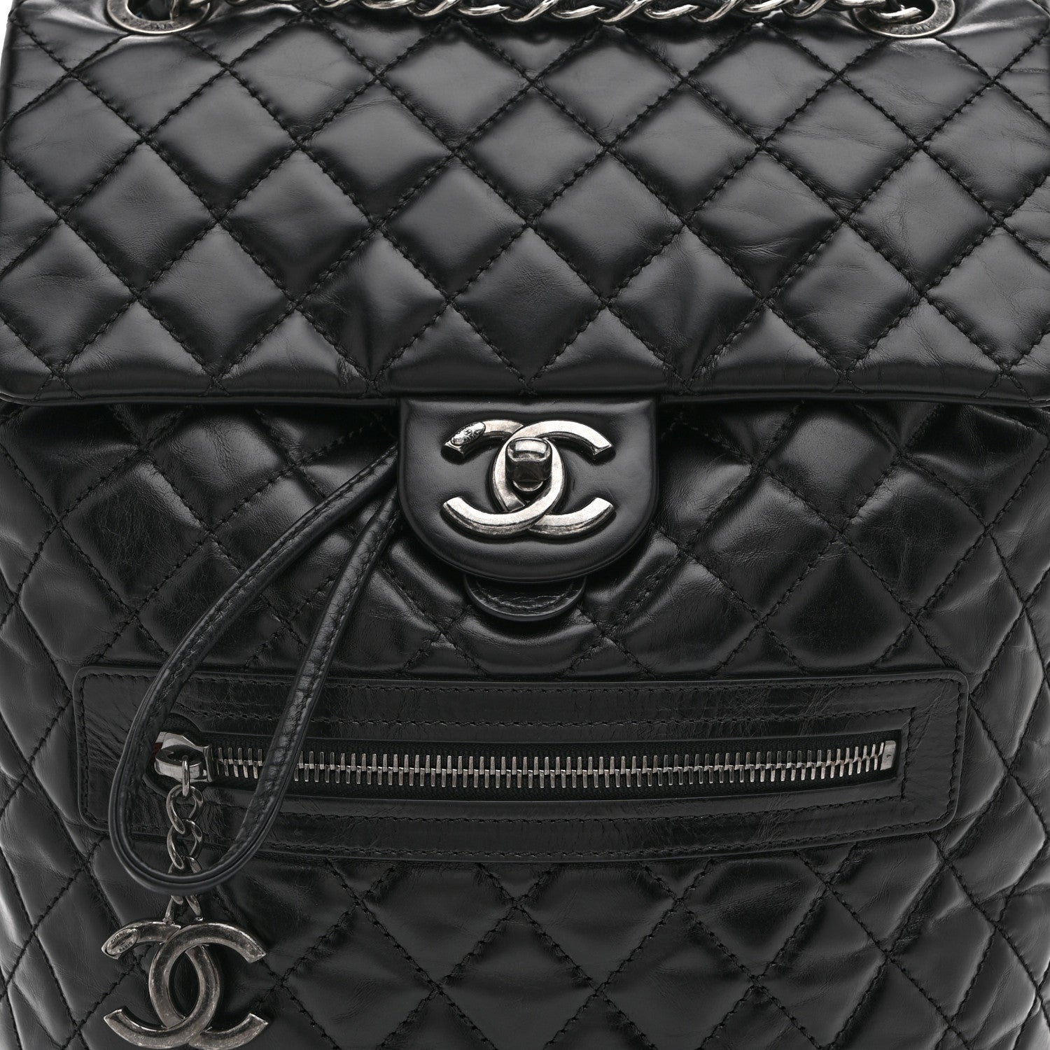 Calfskin Quilted Large Salzburg Mountain Backpack Black
