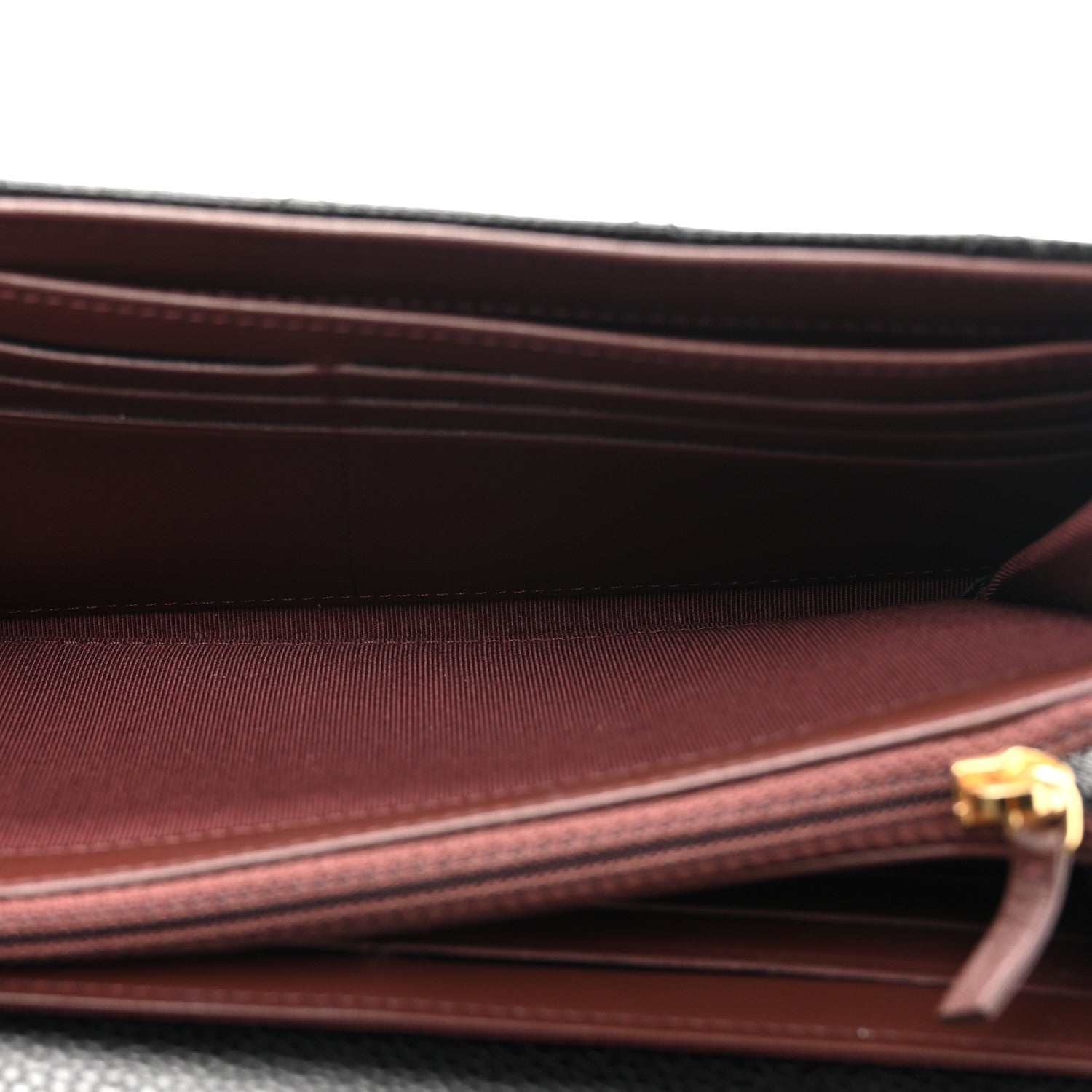 Caviar Quilted Large Gusset Flap Wallet Black