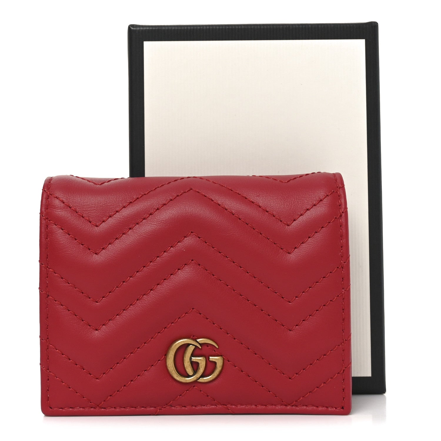 Calfskin Matelasse GG Marmont Card Case Wallet