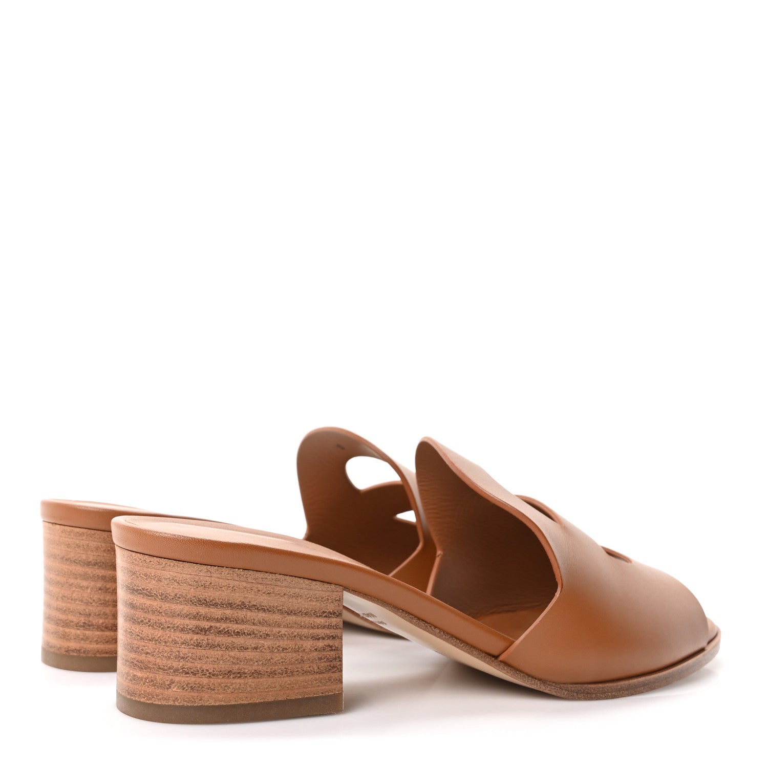 Raw Edged Calfskin Mona Sandals 36 Naturel