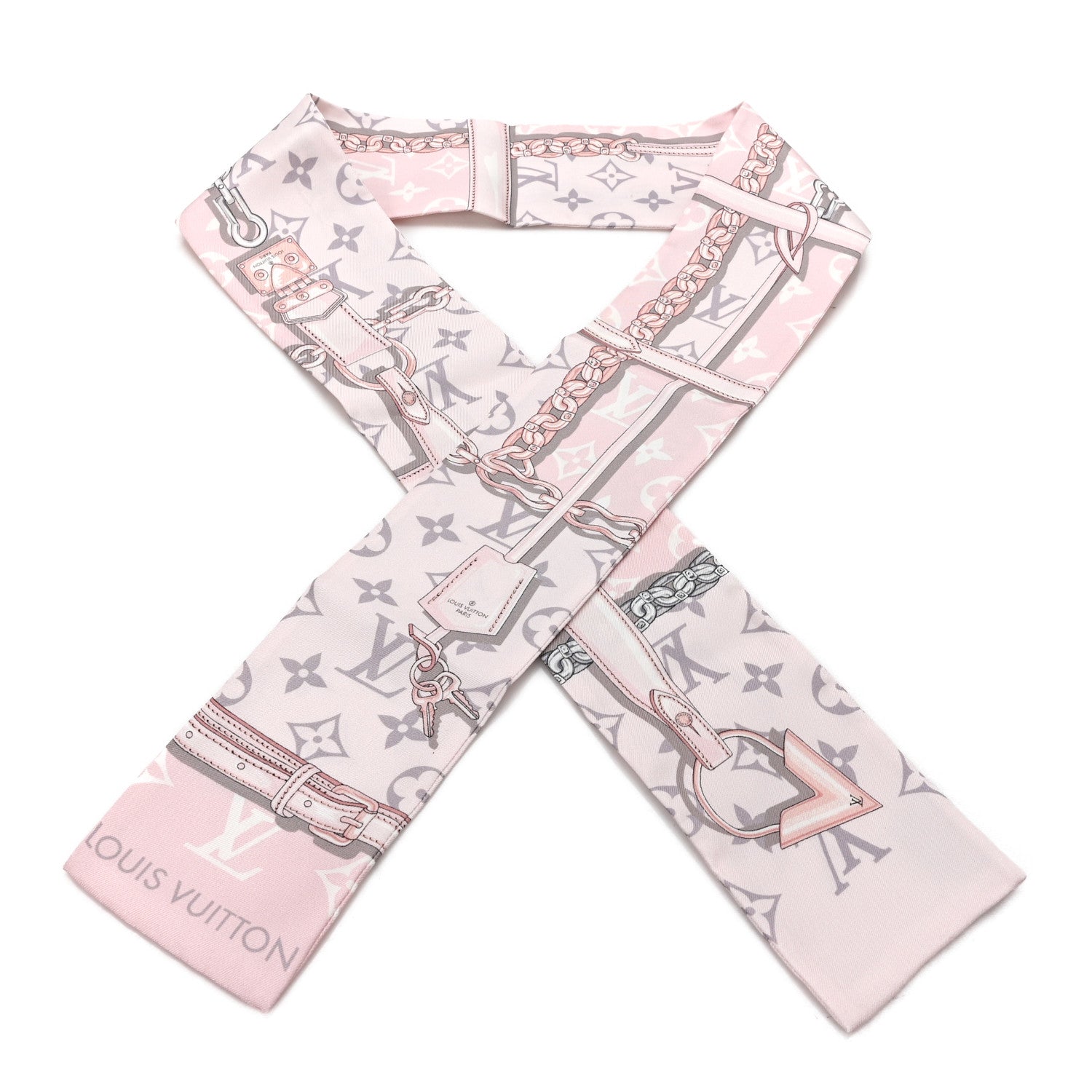 Silk Monogram Confidential Bandeau Light Pink Porcelain Rose Beige Ebony