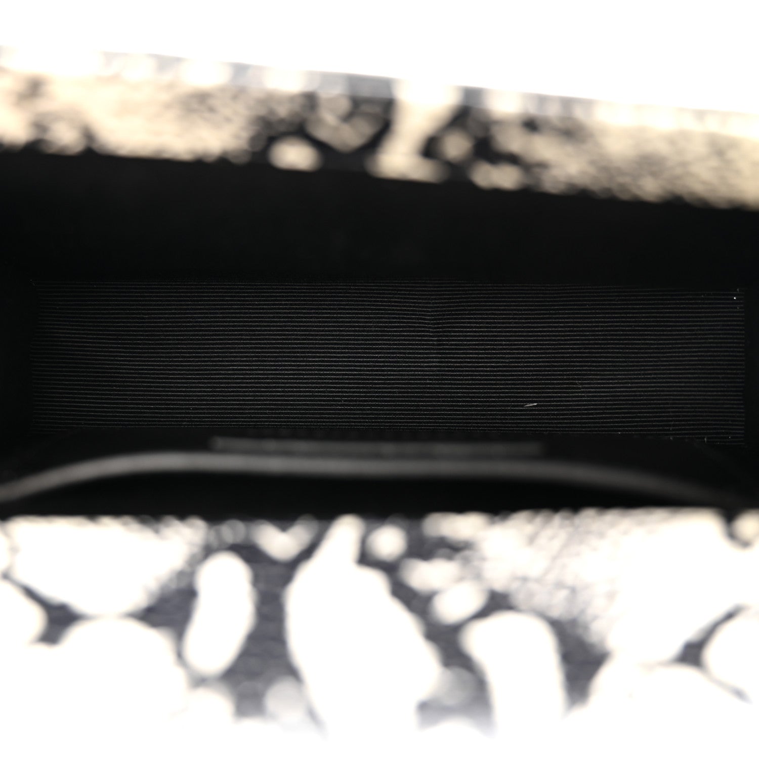 Calfskin Snakeskin Embossed Small Classic Monogram Kate Tassel Satchel White Black