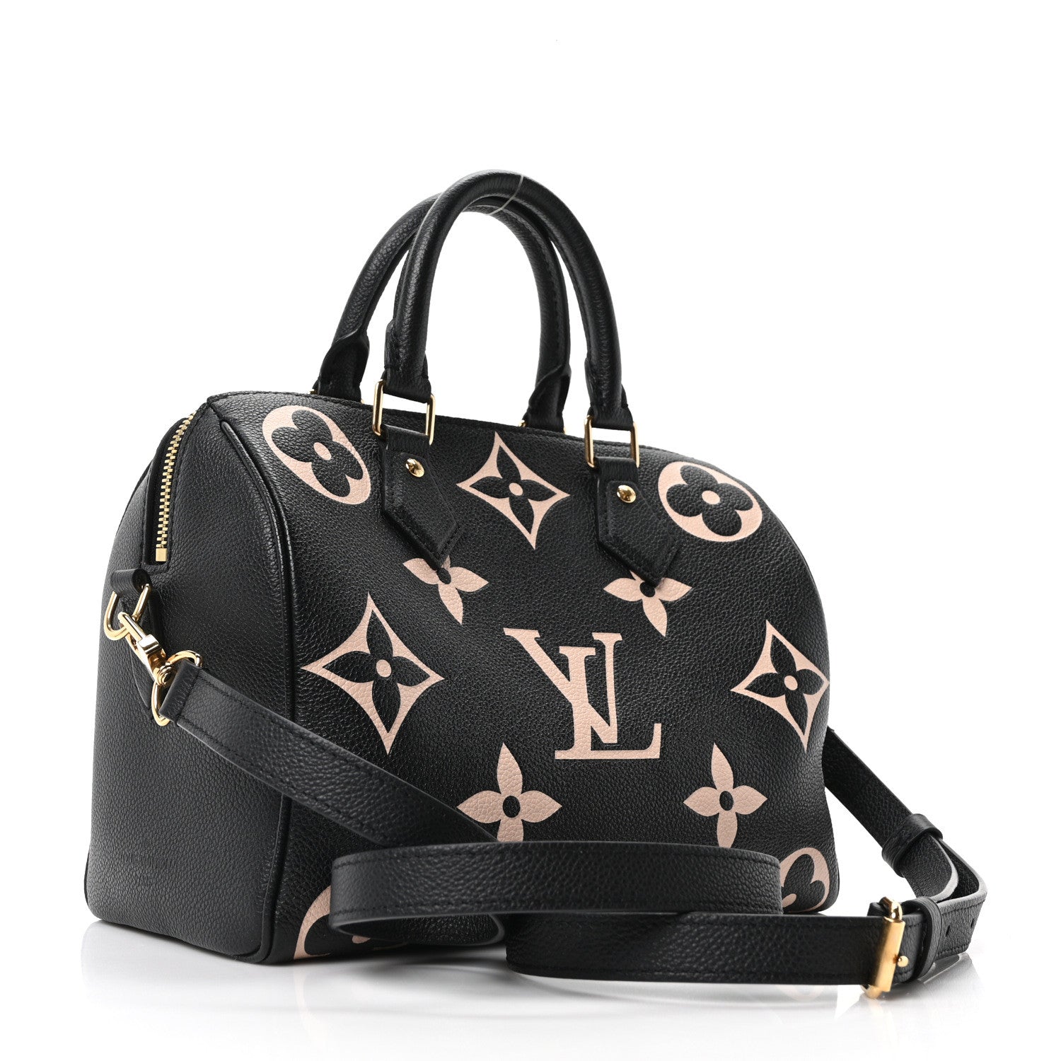 Empreinte Monogram Giant Speedy Bandouliere 25 Black Beige