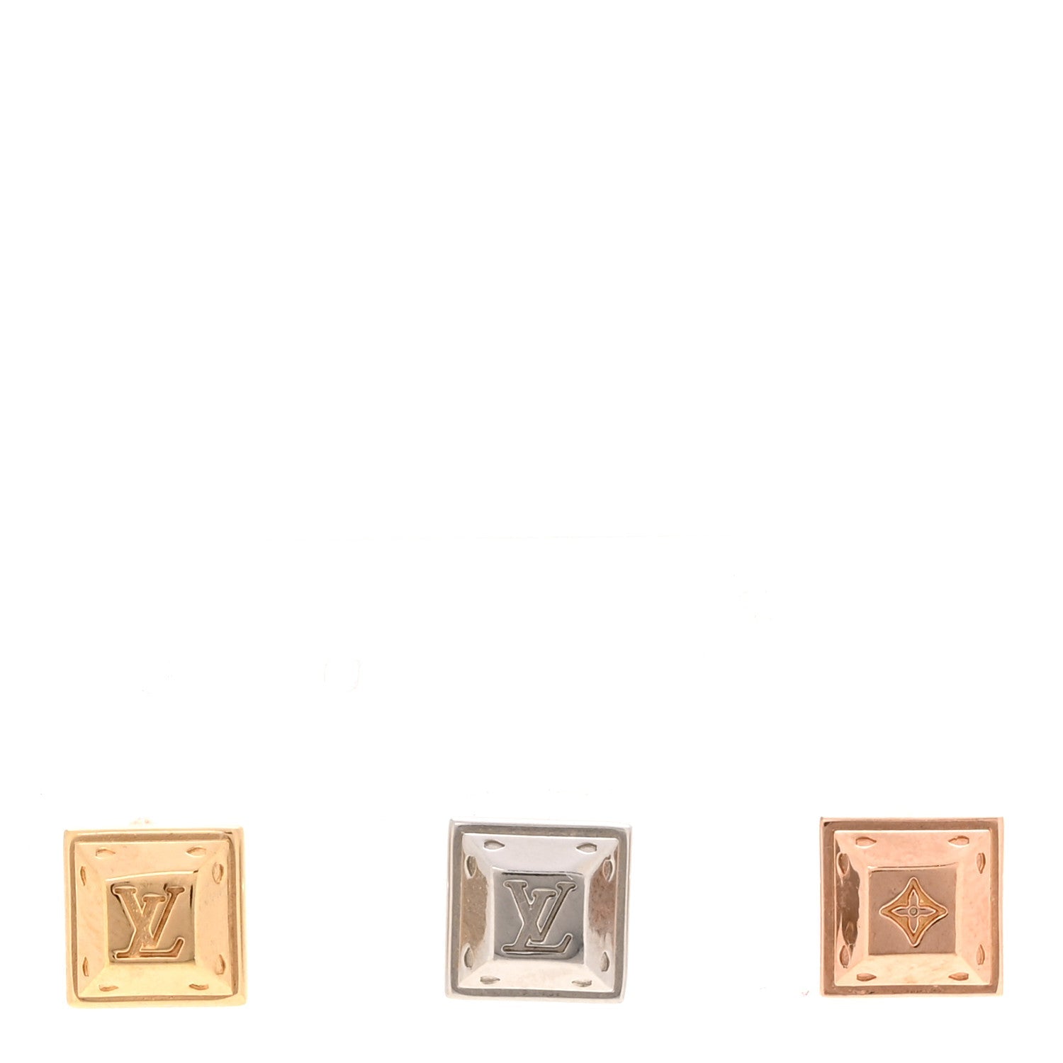 Nanogram Tennis Earrings Set of 3 Gold Silver Pink