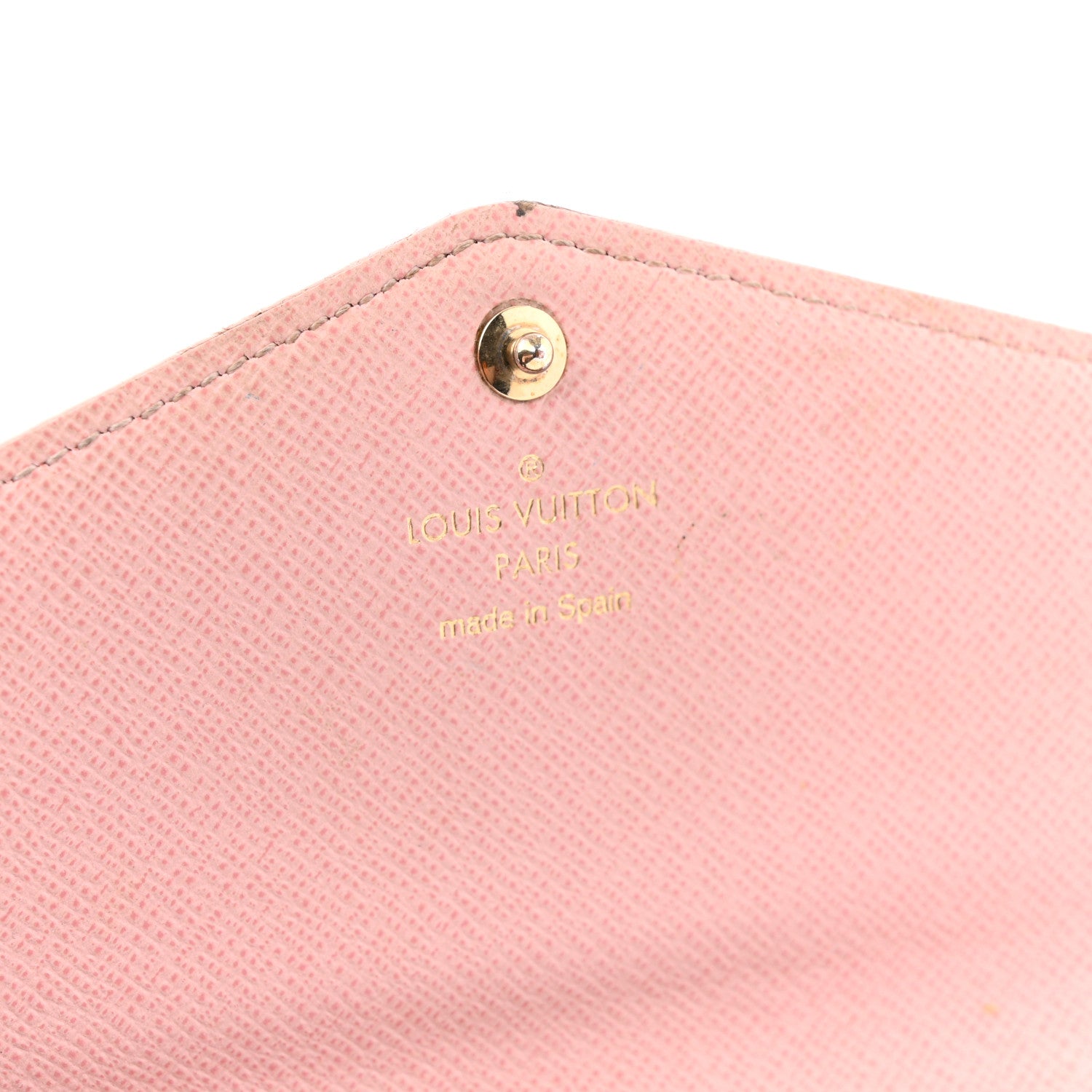 Damier Ebene Studded Sarah Wallet NM Rose Ballerine
