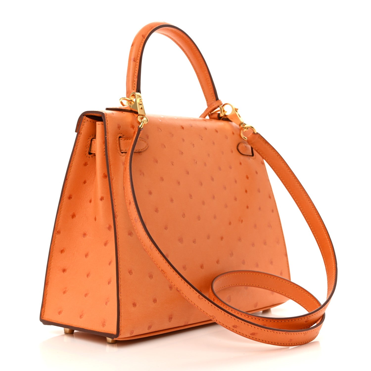 Ostrich Kelly Sellier 25 Abricot