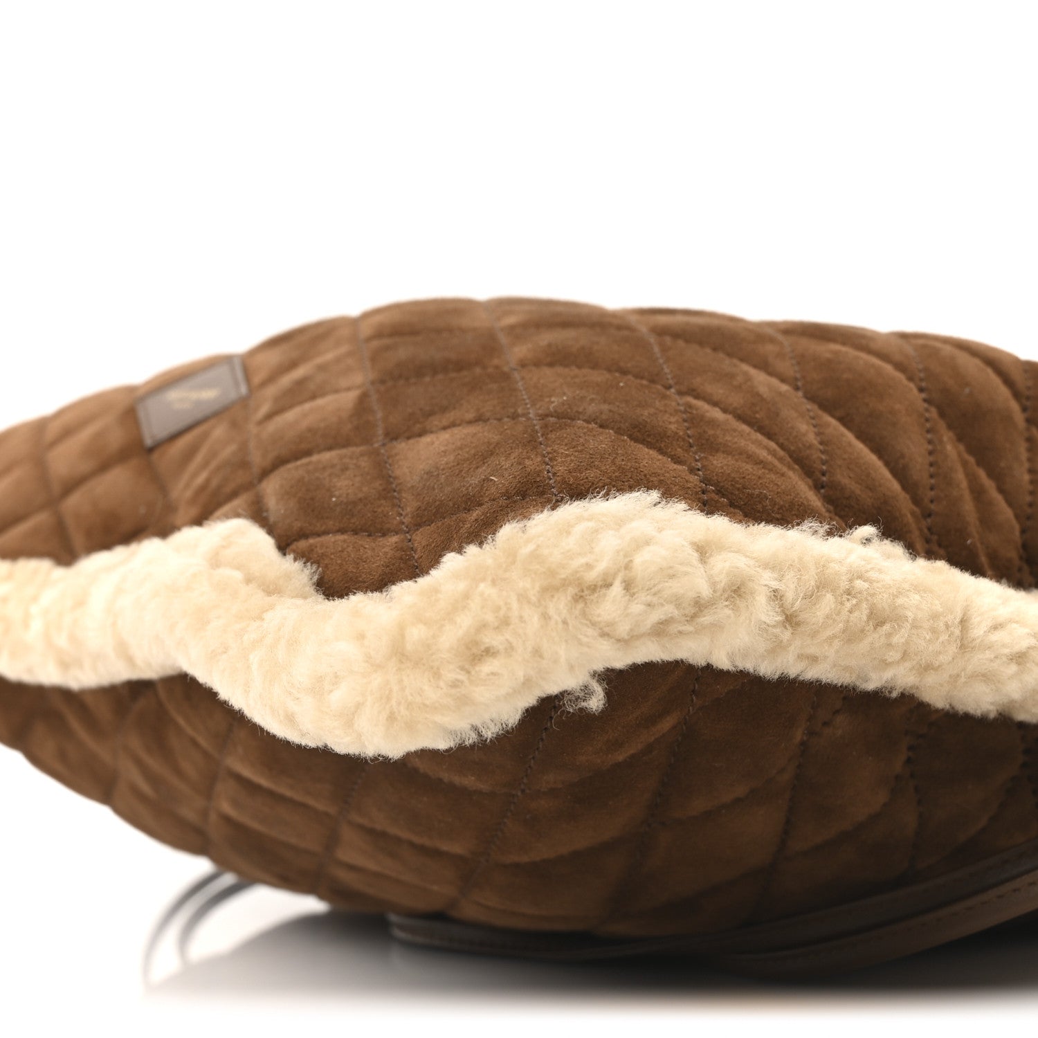 Suede Shearling Quilted Le Pochon Natural Tan