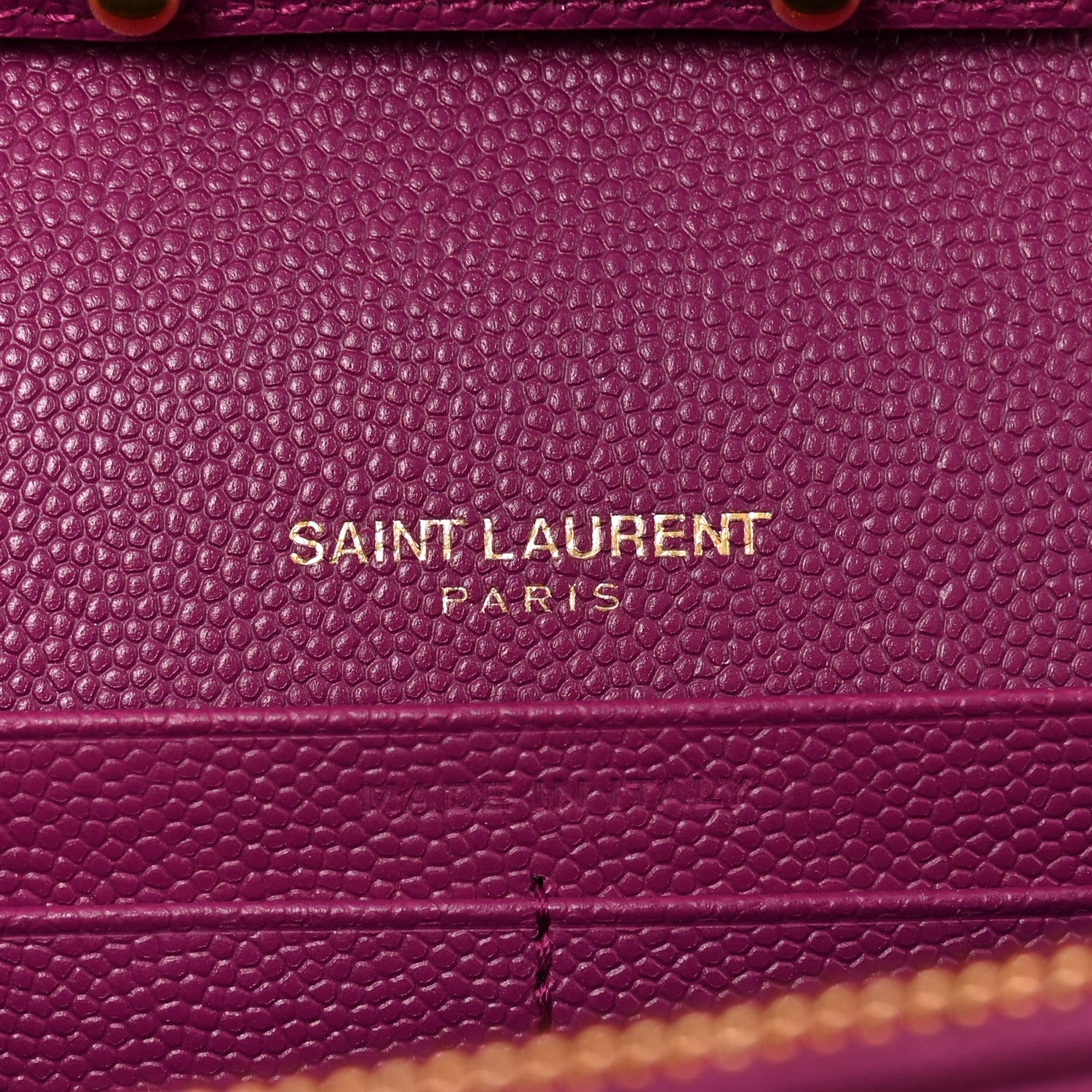 Grain De Poudre Matelasse Chevron Monogram Chain Wallet Dark Grape