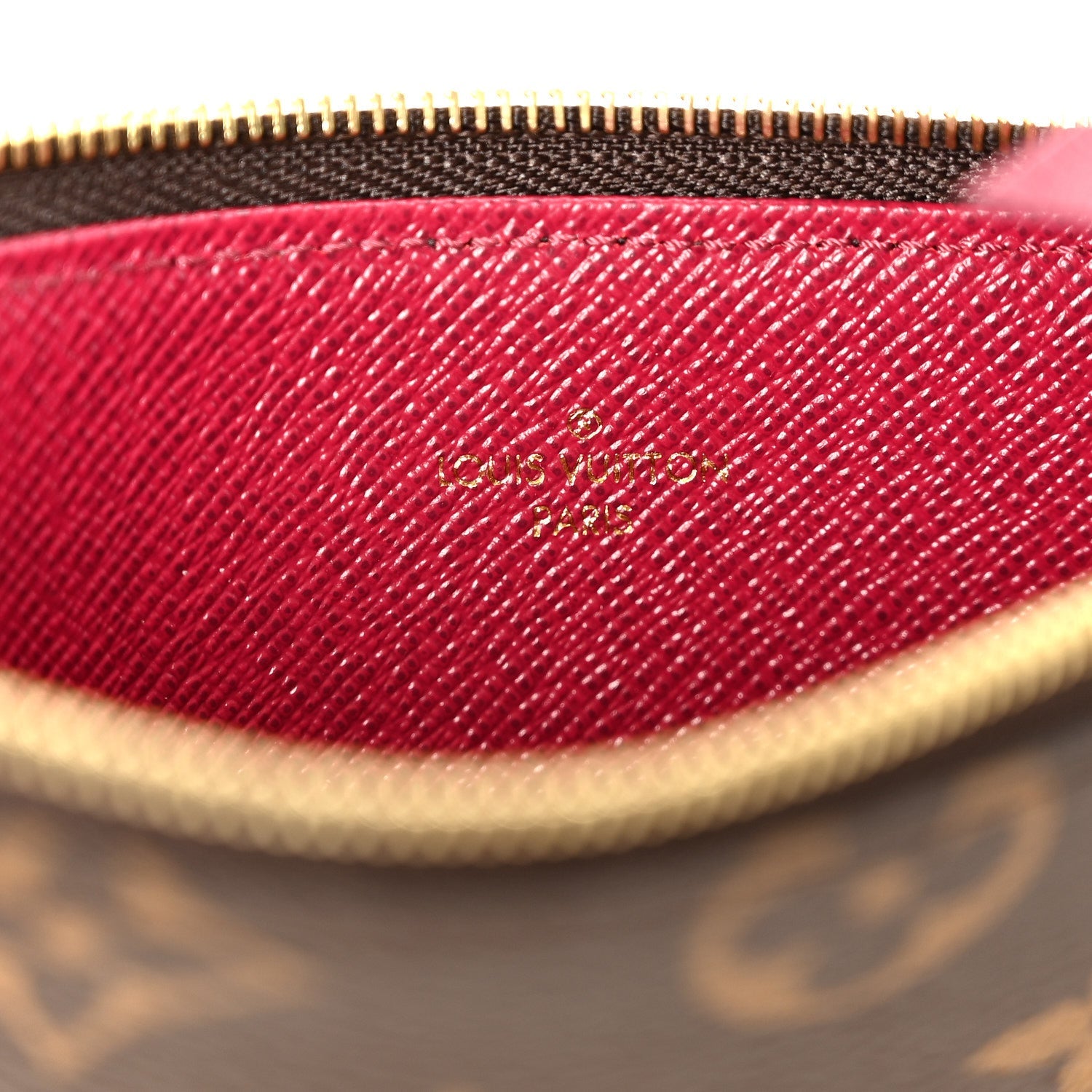 Monogram Pochette Felicie Chain Wallet Fuchsia
