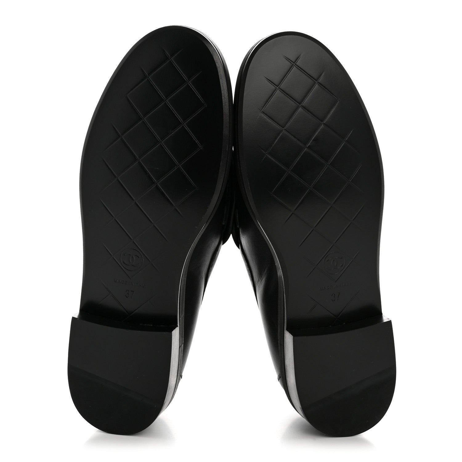 Lambskin Quilted CC Turnlock Loafers 37 Black
