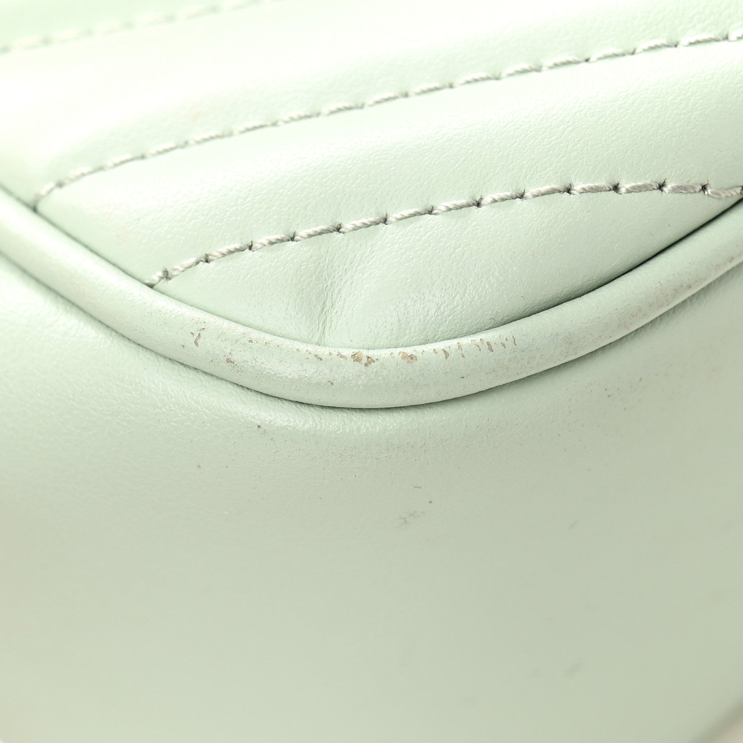Calfskin Matelasse Small GG Marmont Chain Shoulder Bag Salvy Green