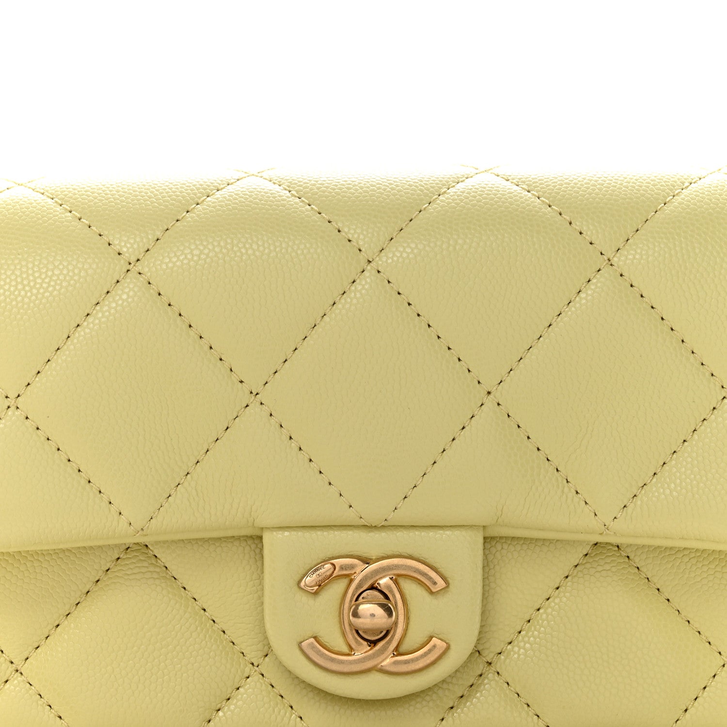 Shiny Caviar Belt Bag Light Green