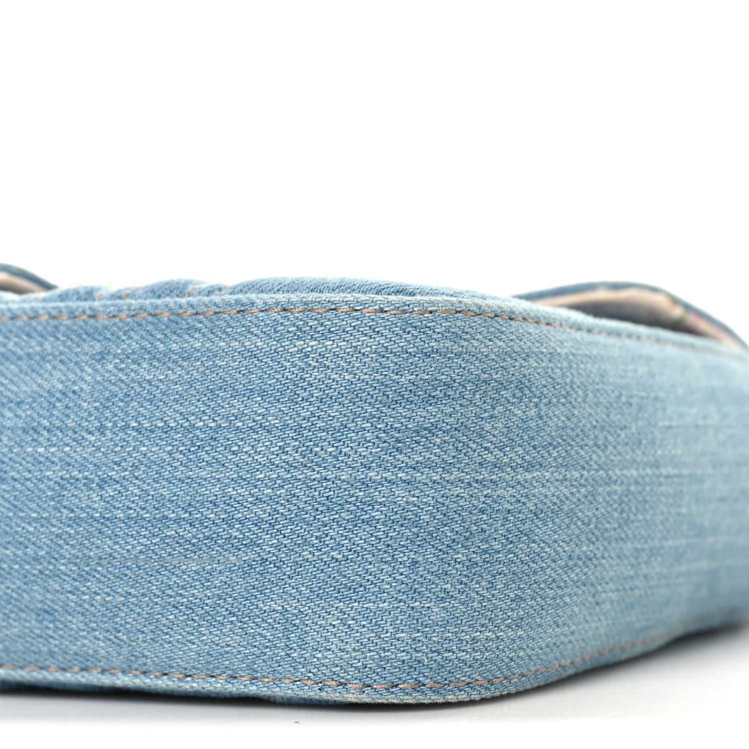 Denim Matelasse Mini Pearly GG Marmont Shoulder Bag Blue