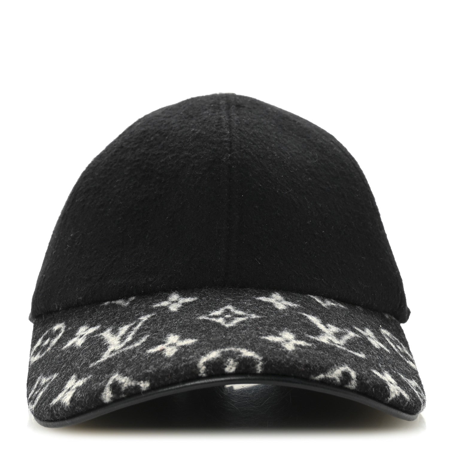 Wool Silk Monogram Endless Cap L Black