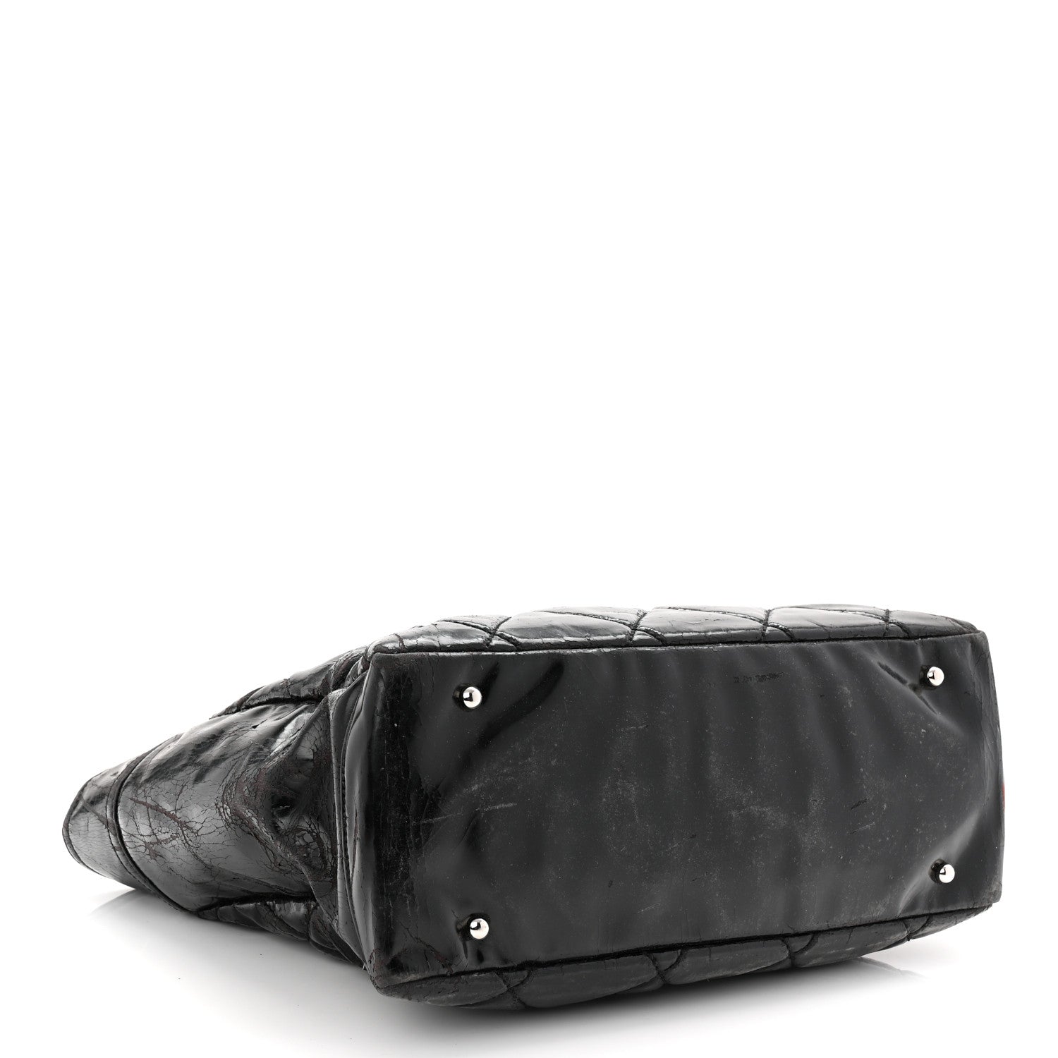 Vinyl Quilted Large Paris Biarritz Tote Black