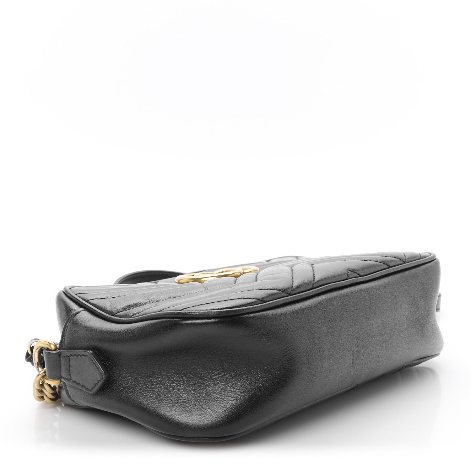Calfskin Matelasse Small GG Marmont Chain Shoulder Bag Black