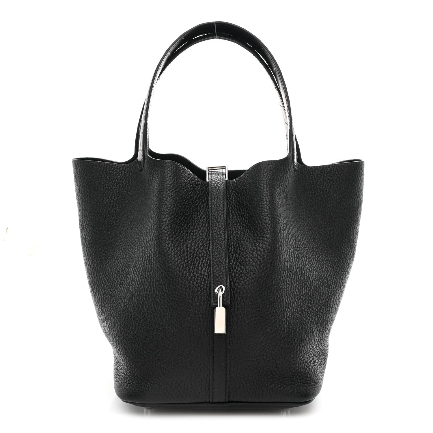 Taurillon Clemence Matte Alligator Picotin Lock Touch 22 MM Black