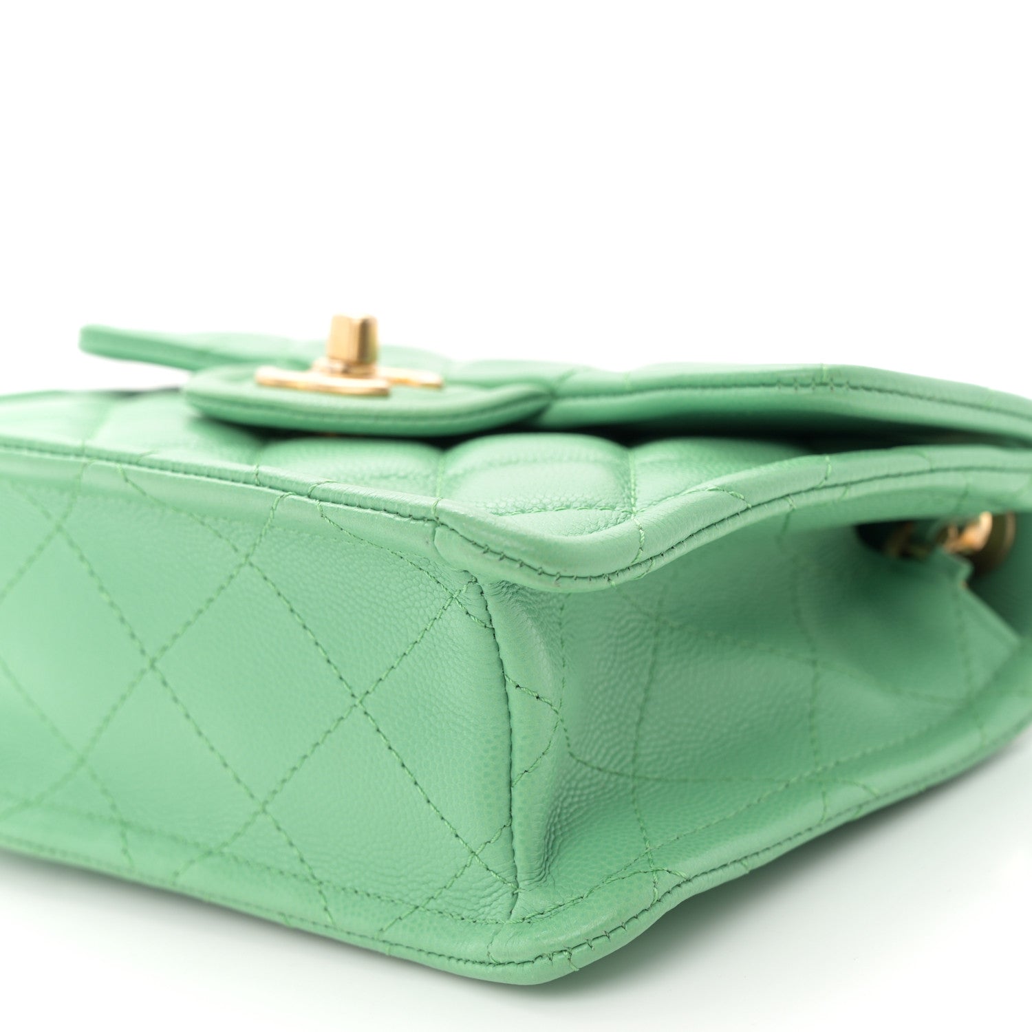 Caviar Quilted Mini Sweet Classic Flap Green